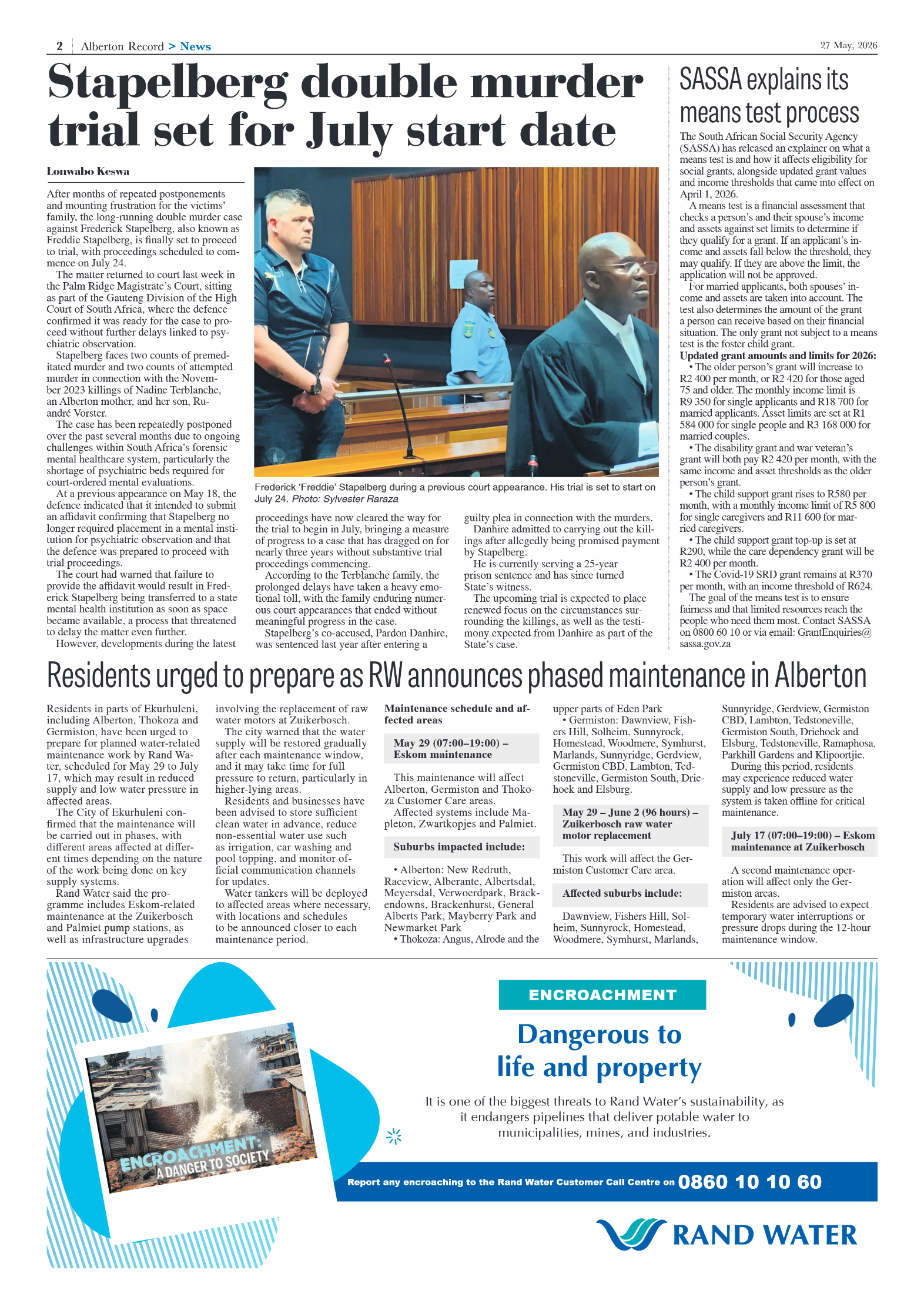 Alberton Record 27 May 2026 page 2