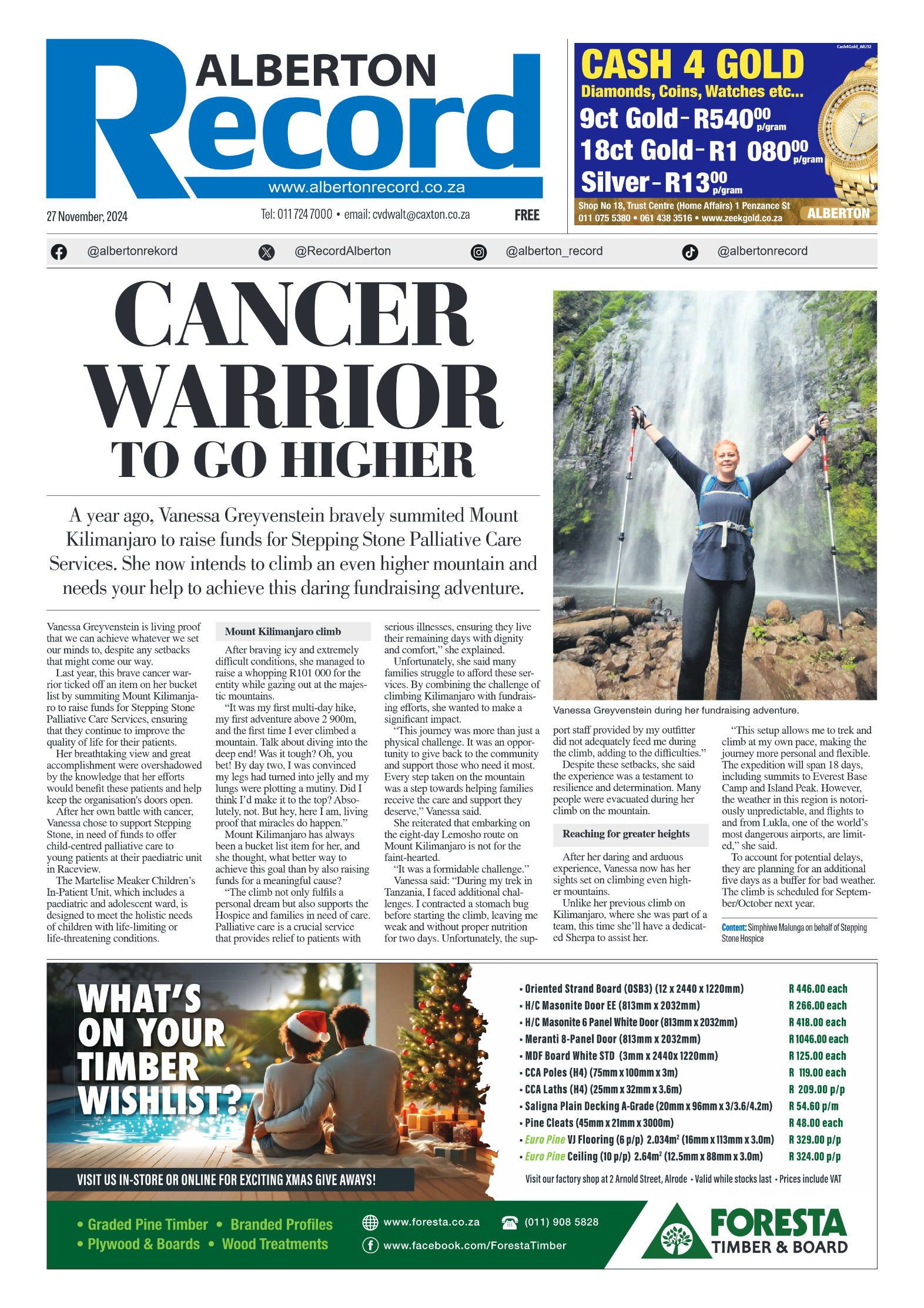 Alberton Record 27 Novemberr 2024 page 1
