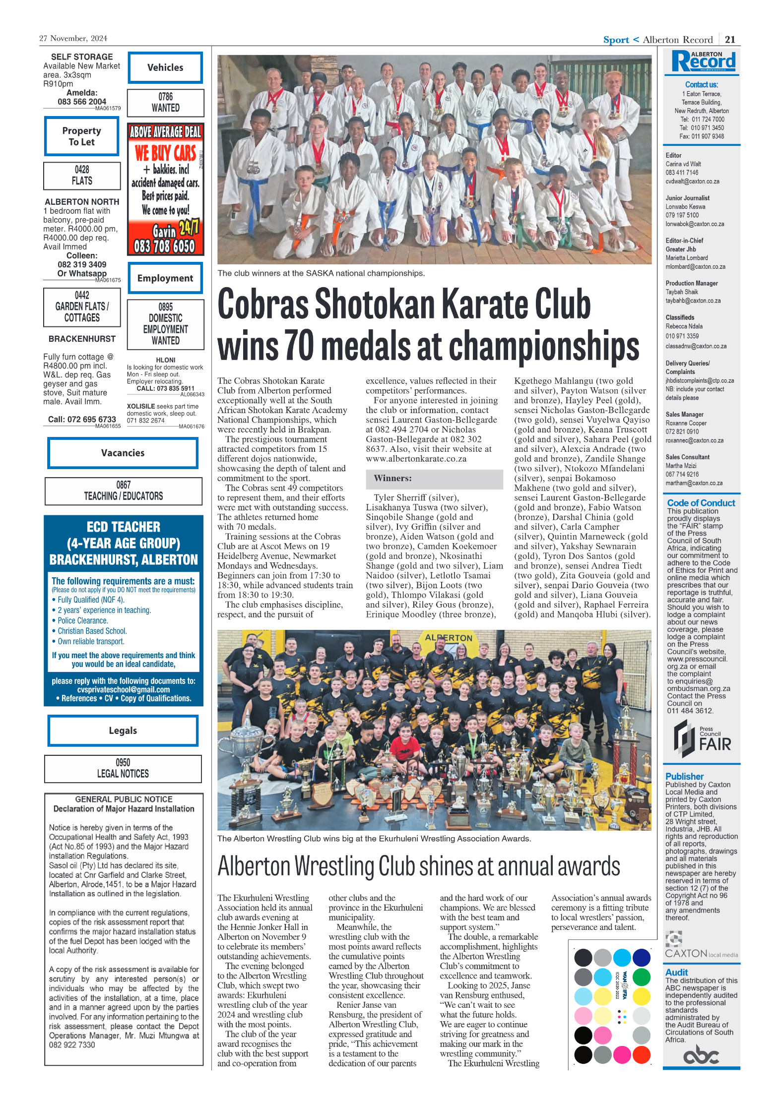 Alberton Record 27 Novemberr 2024 page 23