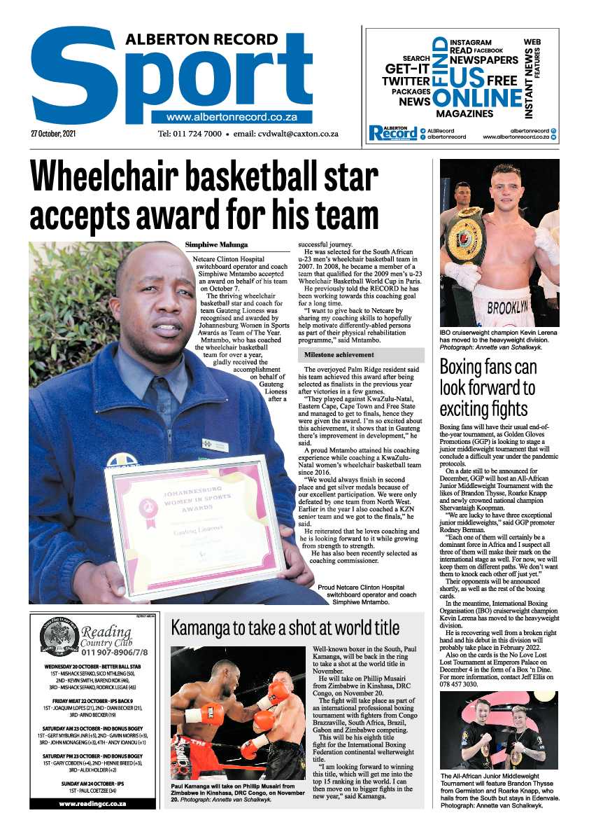 Alberton Record 27 October 2021 page 30