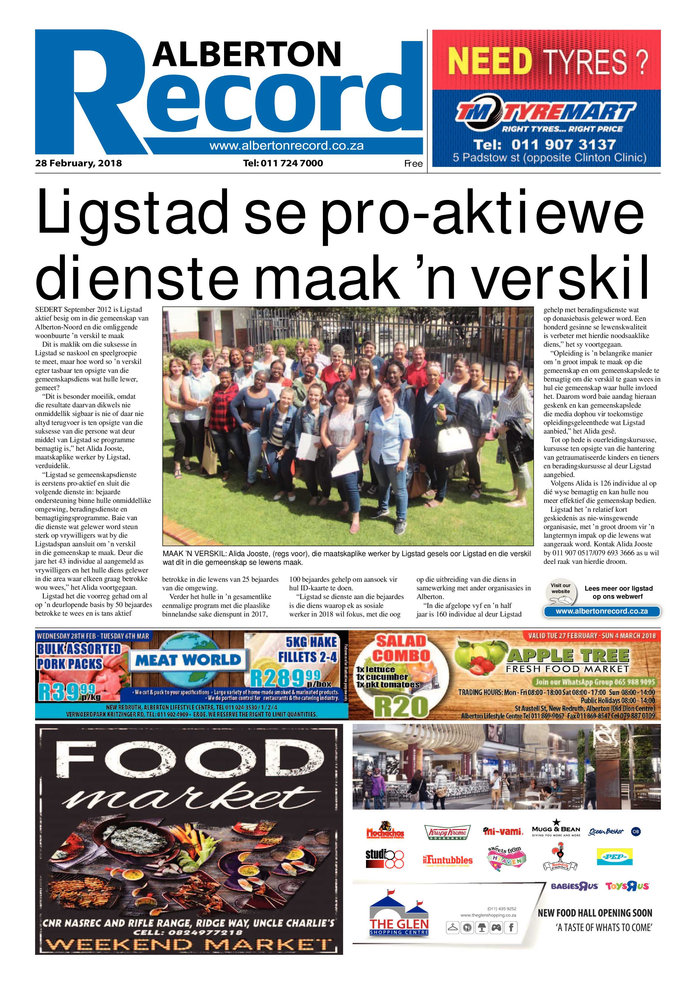 Alberton Record 28 February 2018 page 1