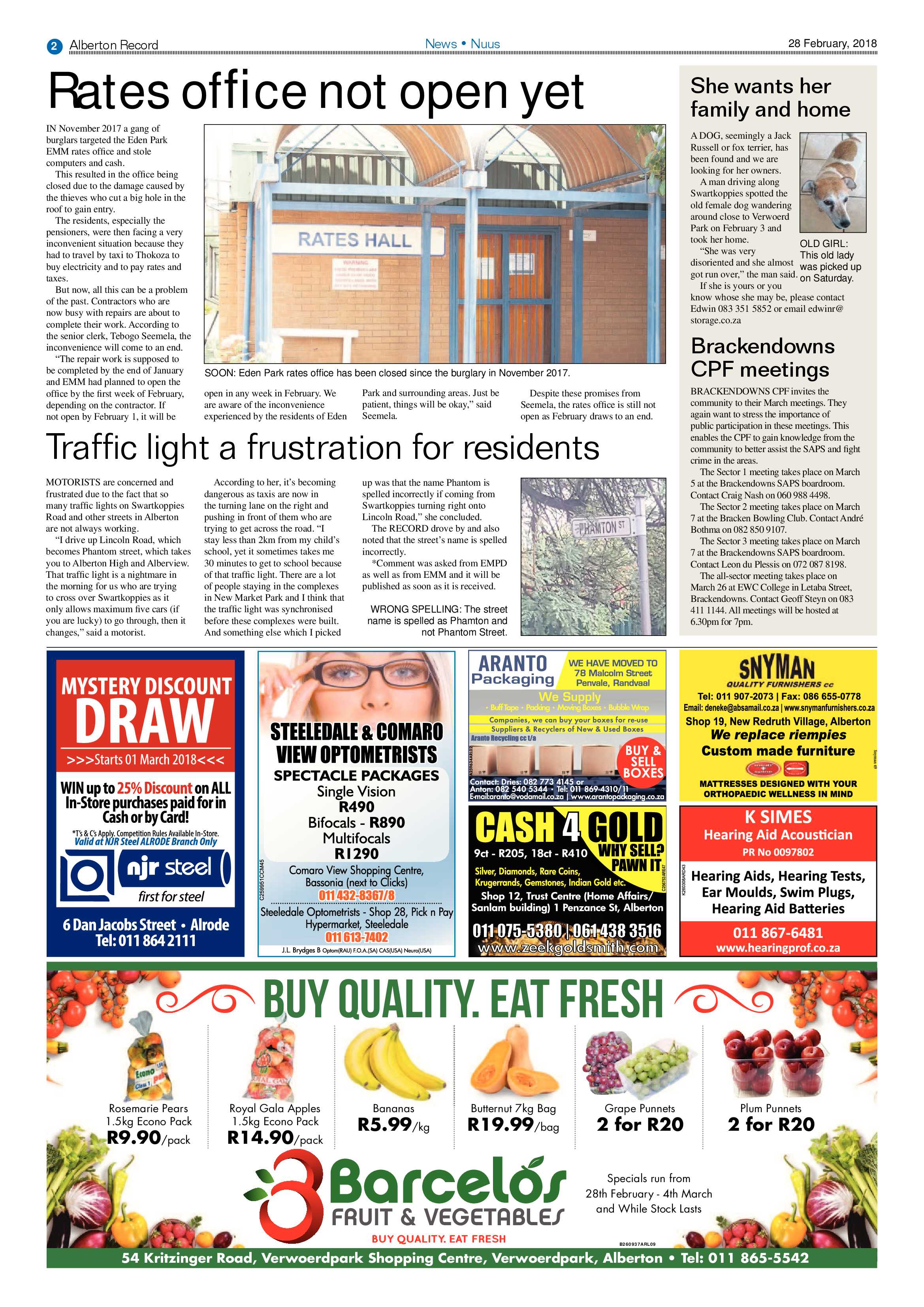 Alberton Record 28 February 2018 page 2