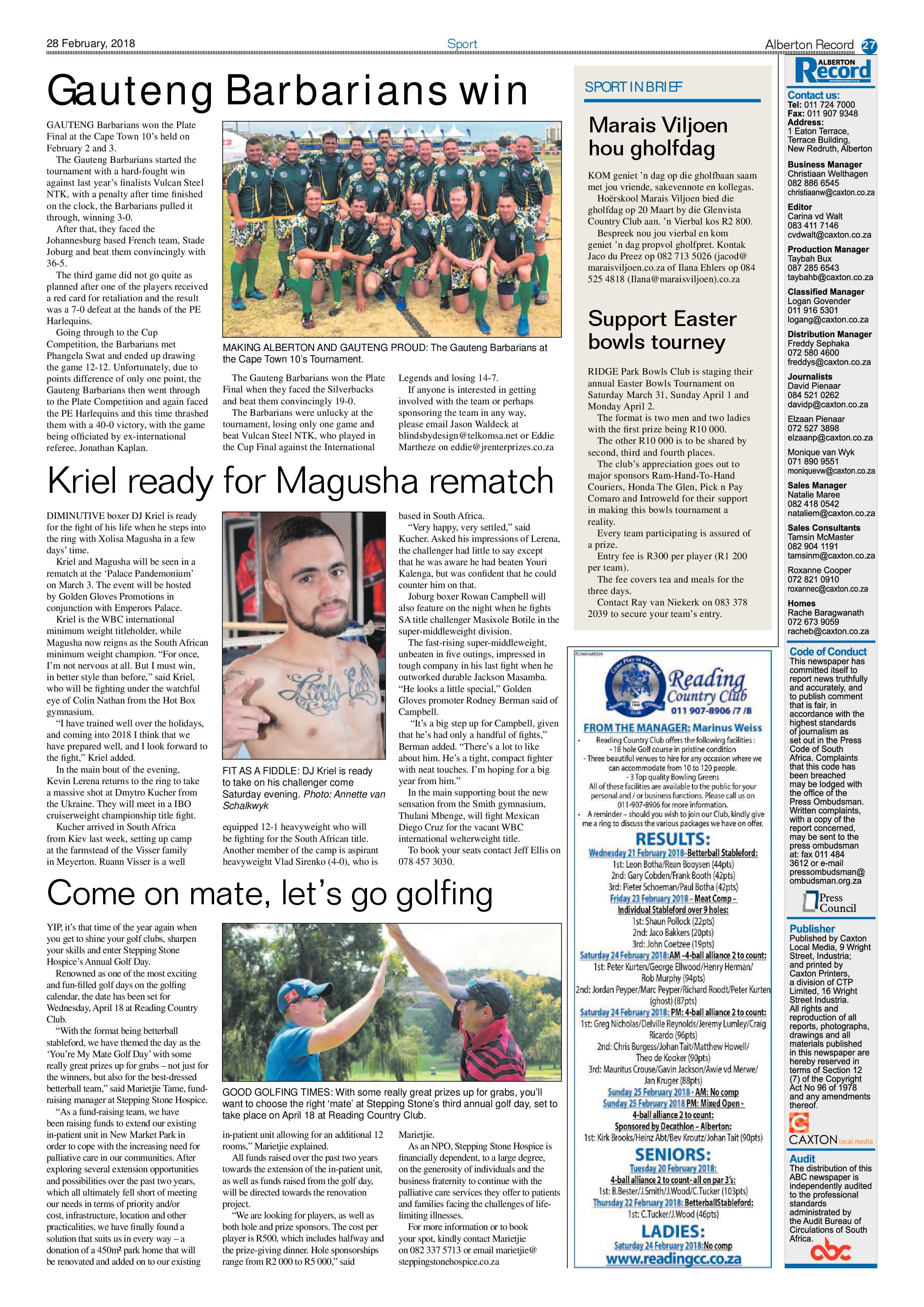Alberton Record 28 February 2018 page 27