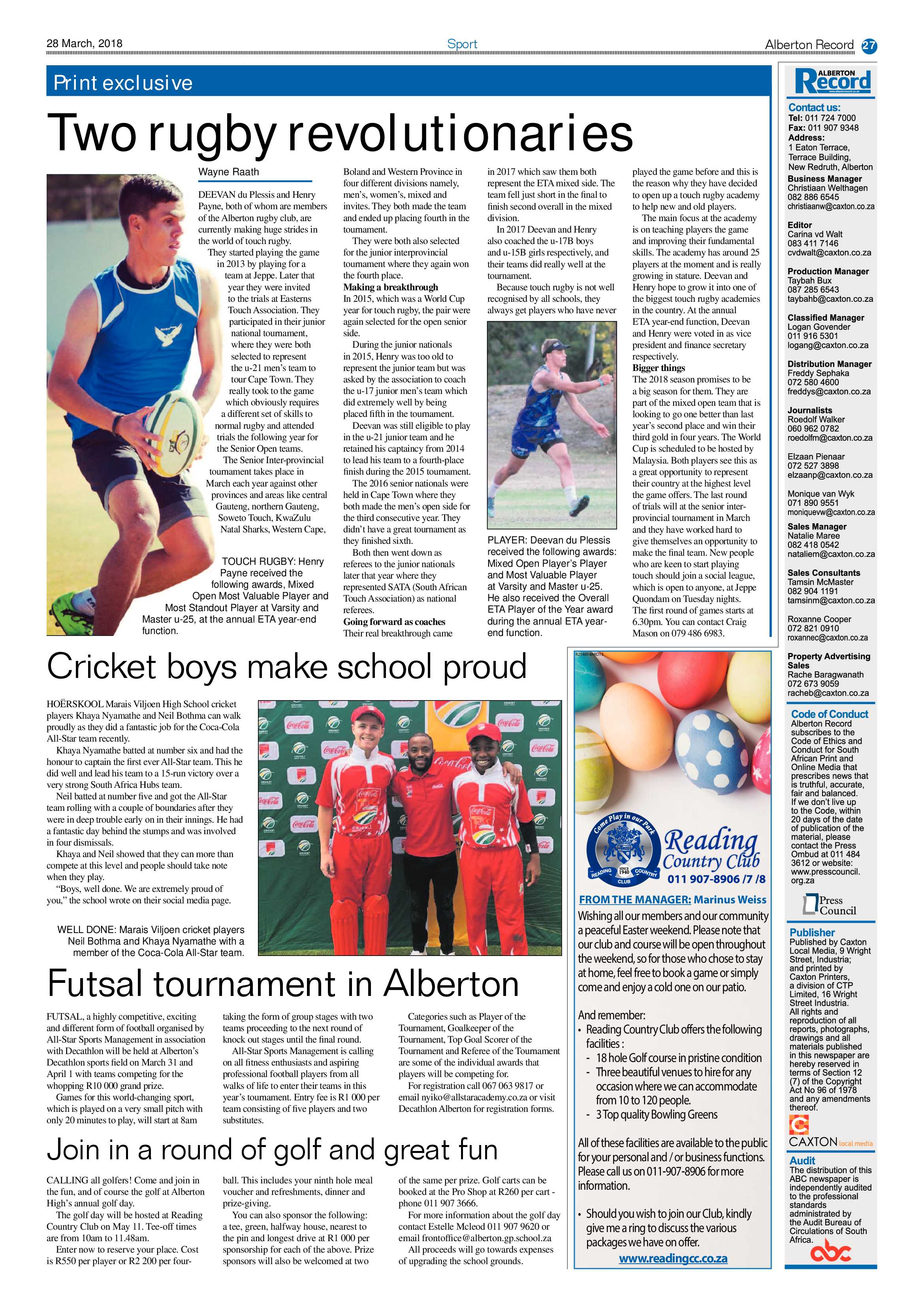 Alberton Record 28 March 2018 page 27