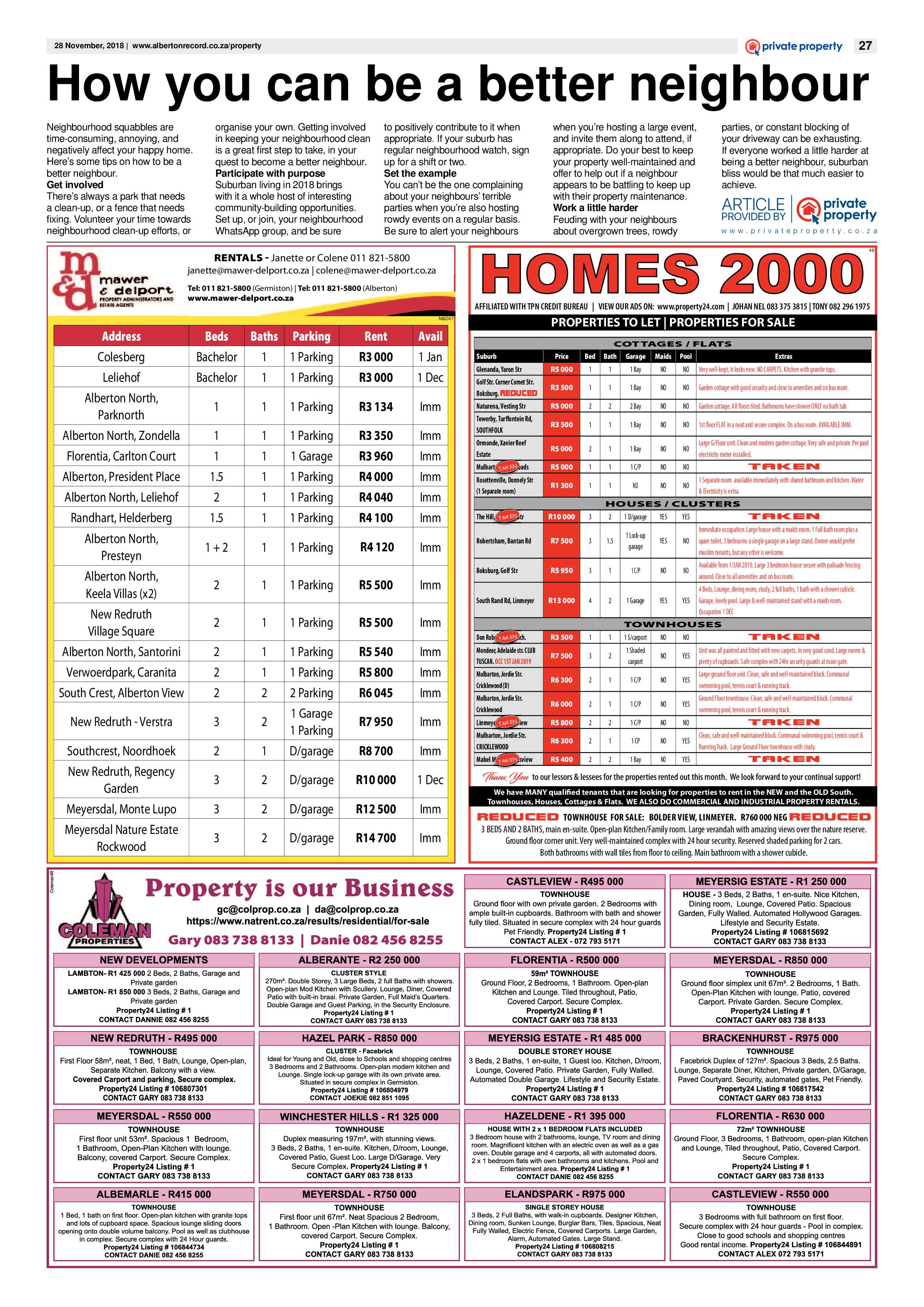 Alberton Record 28 November 2018 page 27