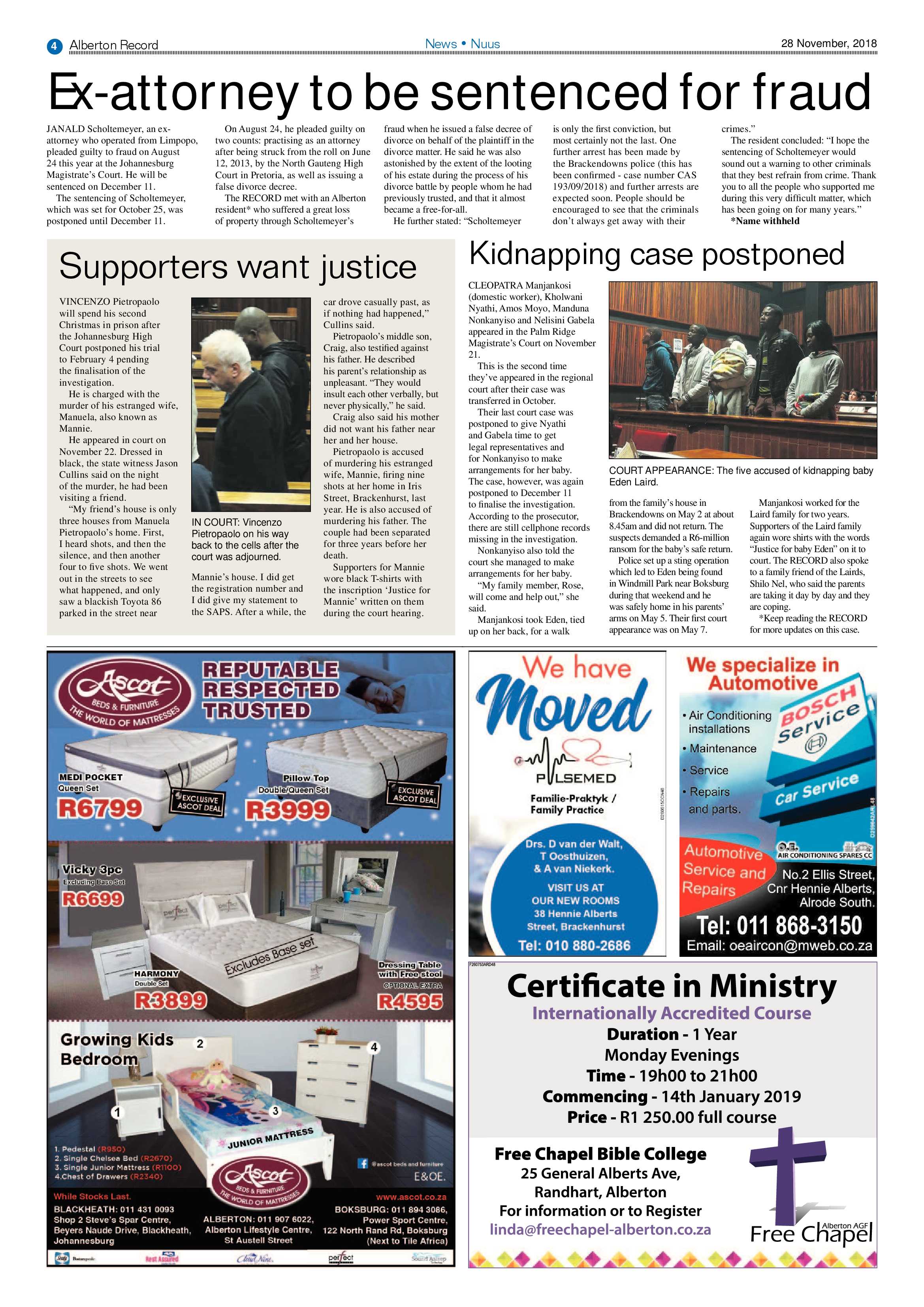 Alberton Record 28 November 2018 page 4