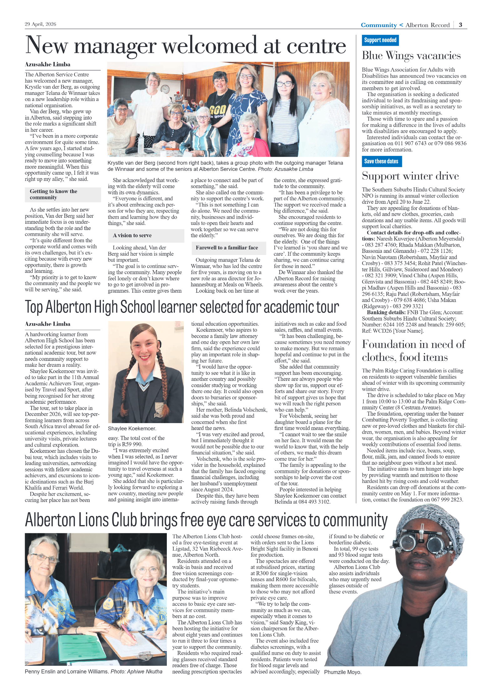 Alberton Record 29 April 2026 page 3