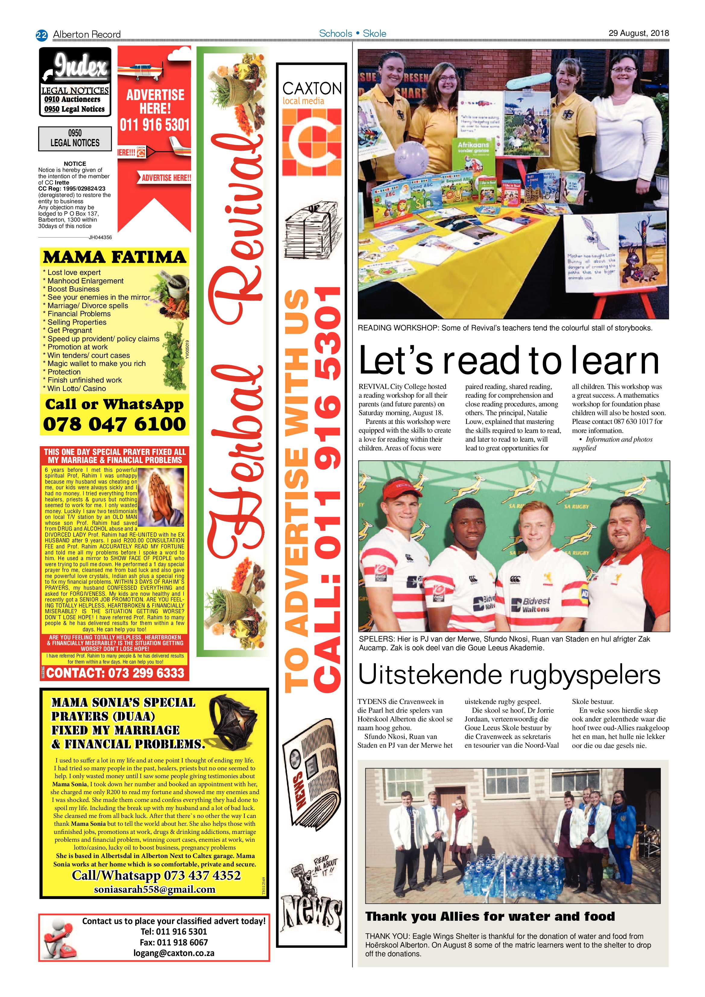 Alberton Record 29 August 2018 page 22