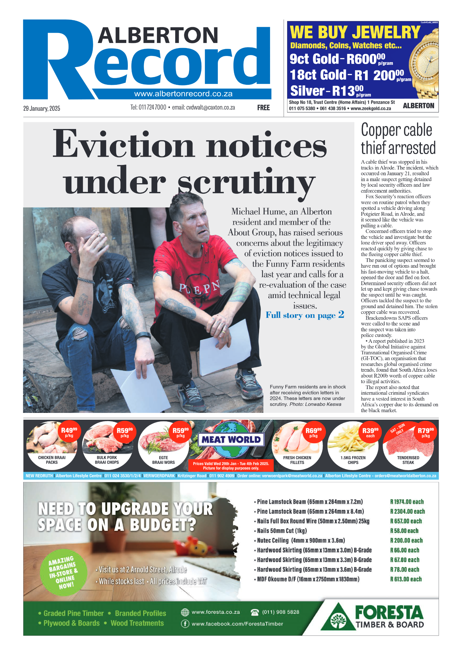 Alberton Record 29 January 2025 page 1