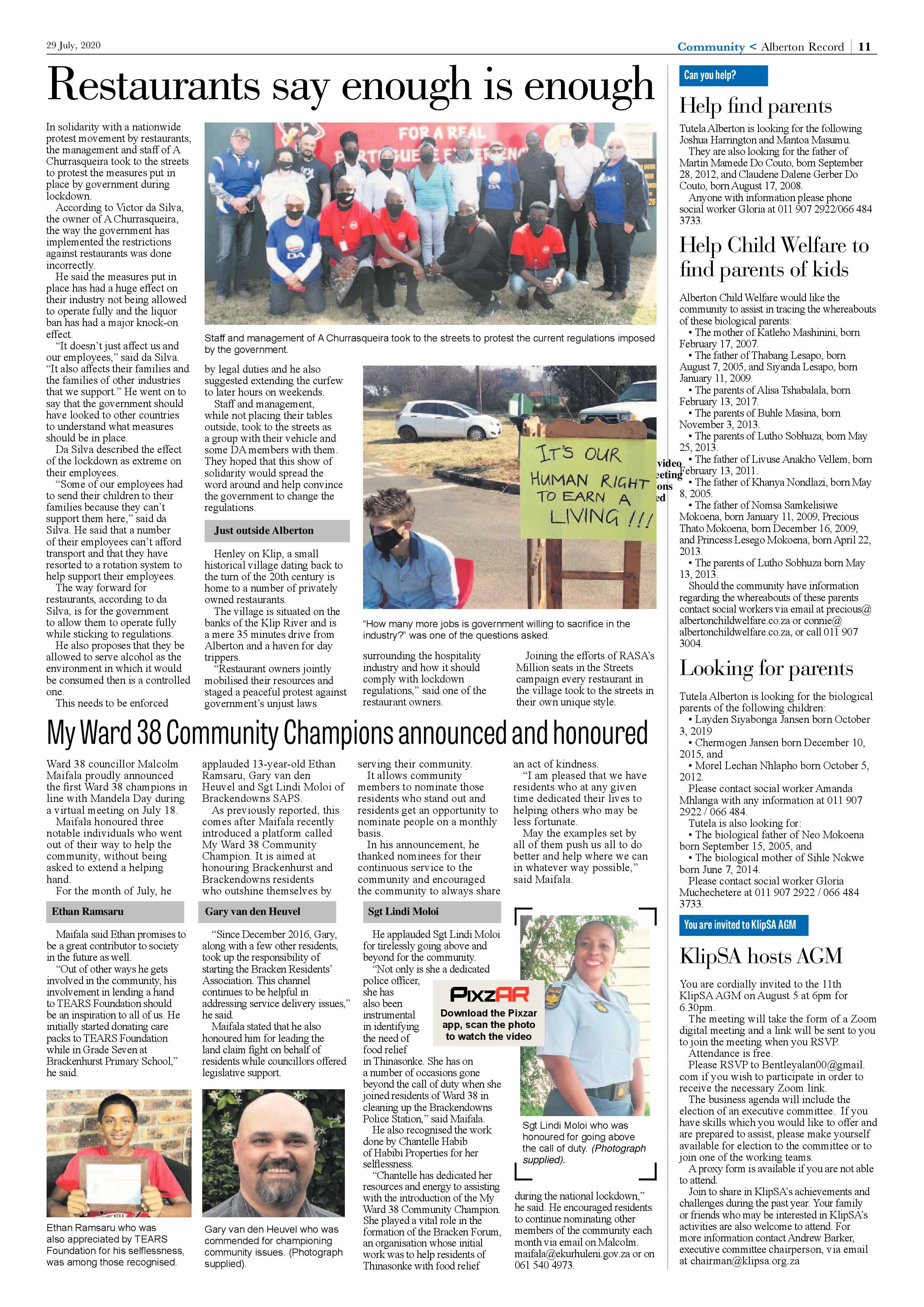 Alberton Record 29 July 2020 page 11