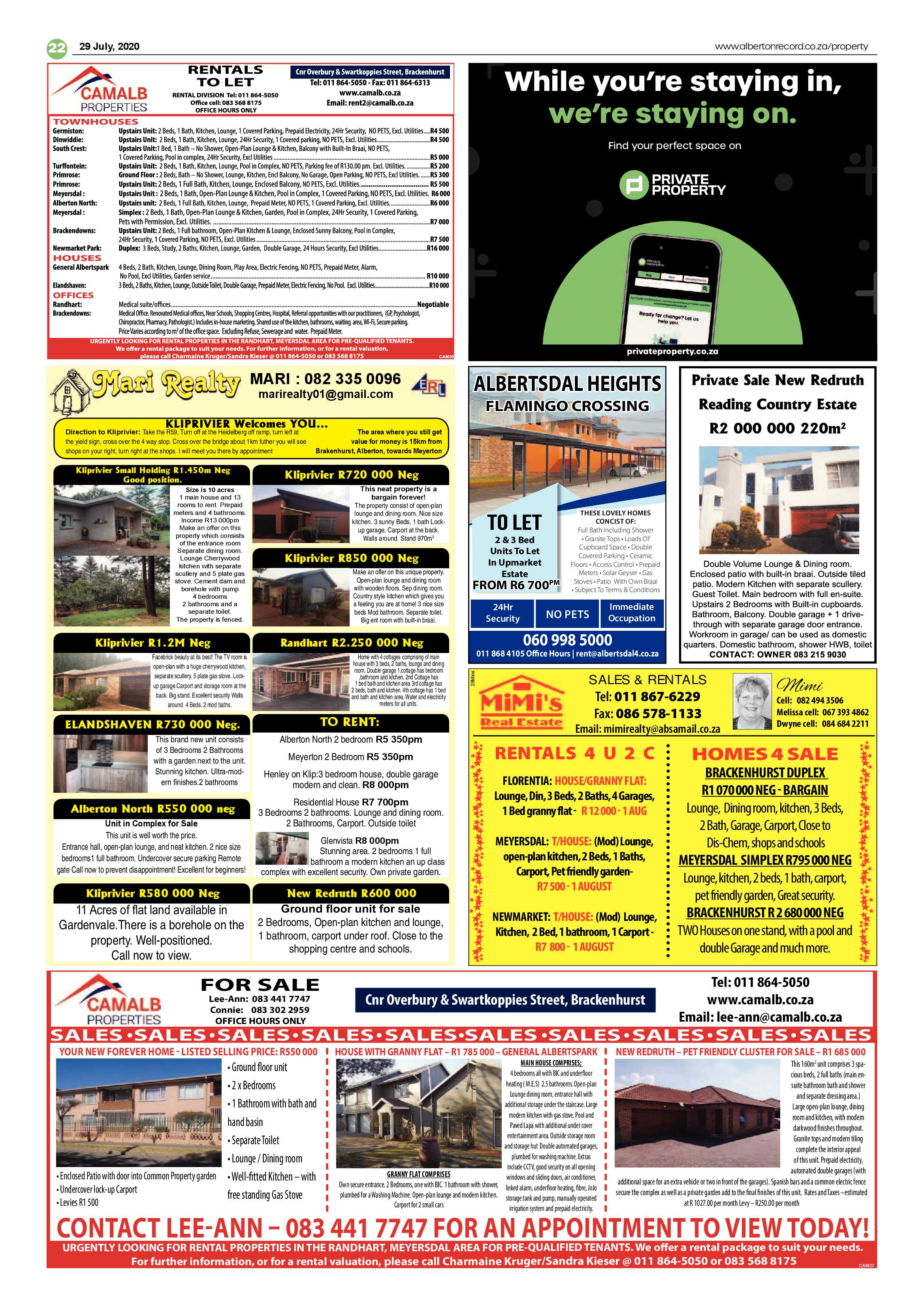 Alberton Record 29 July 2020 page 22