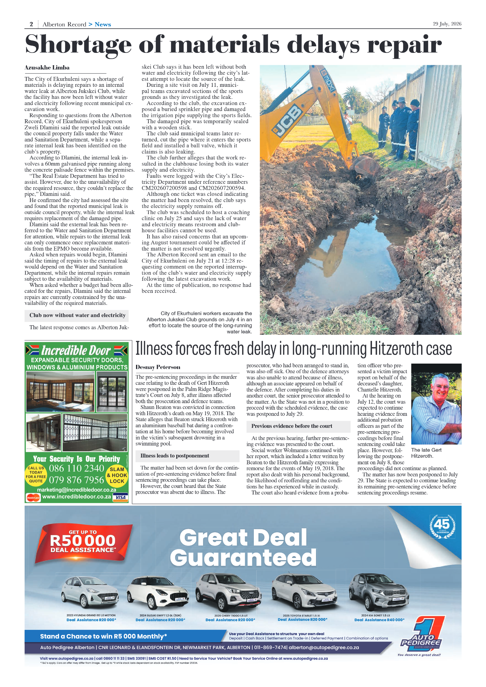 Alberton Record 29 July 2026 page 2