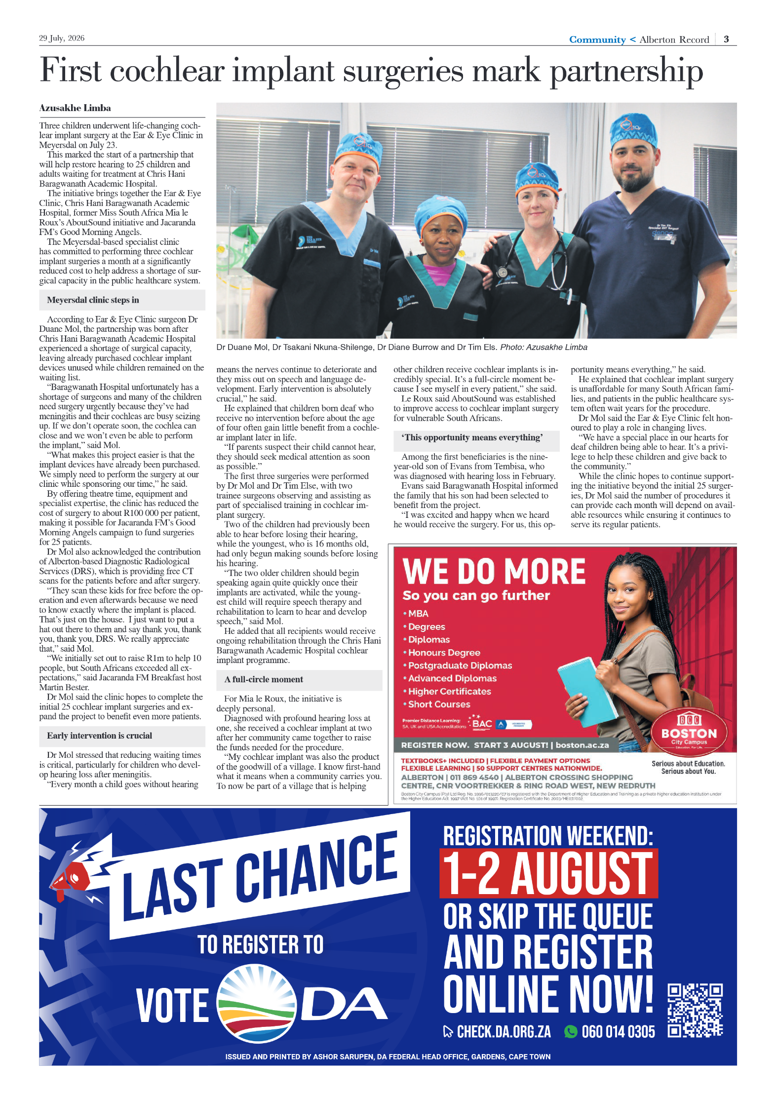 Alberton Record 29 July 2026 page 3