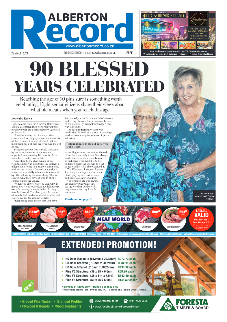 Alberton Record 29 March 2023 page 1