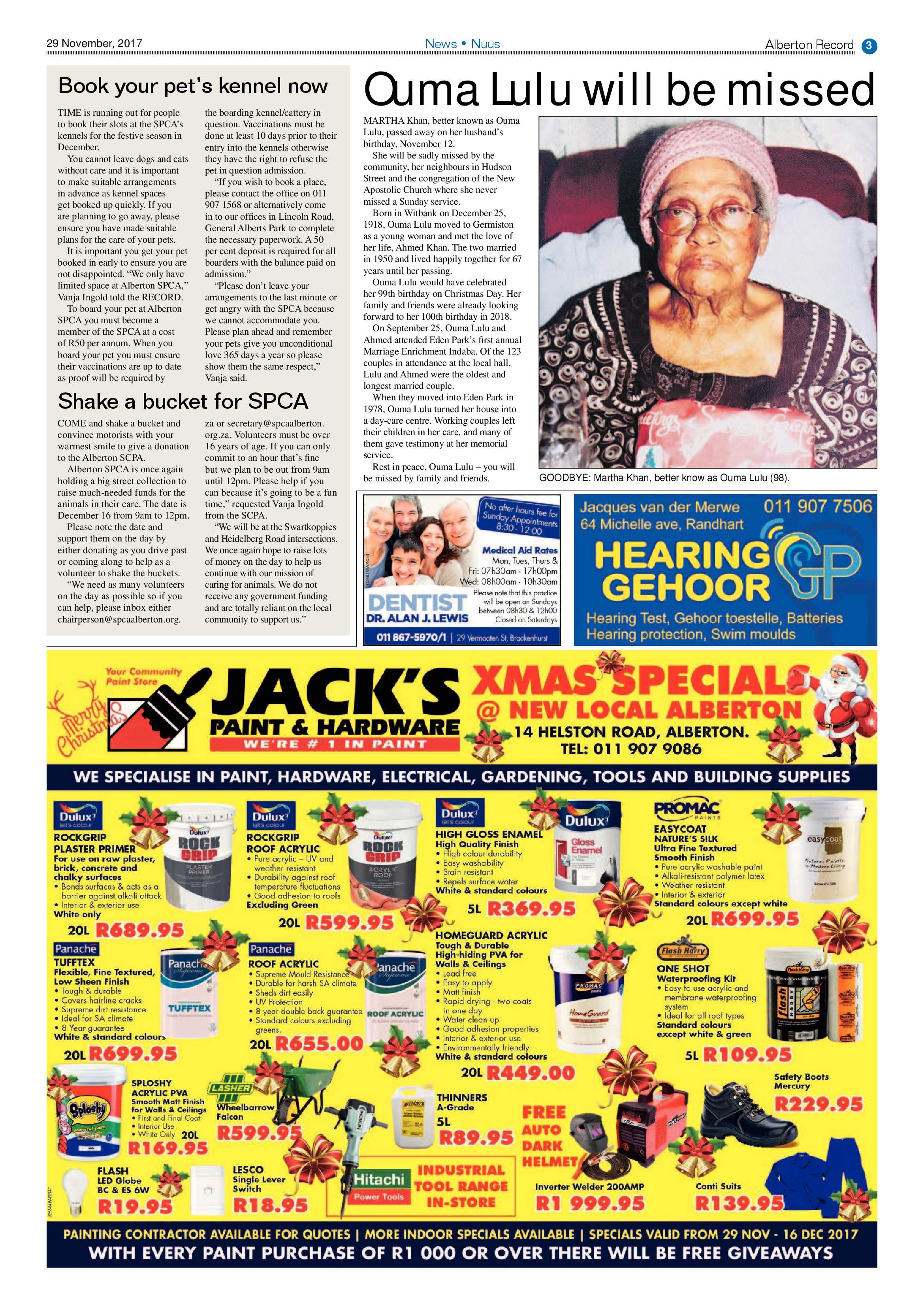 Alberton Record 29 November 2017 page 3