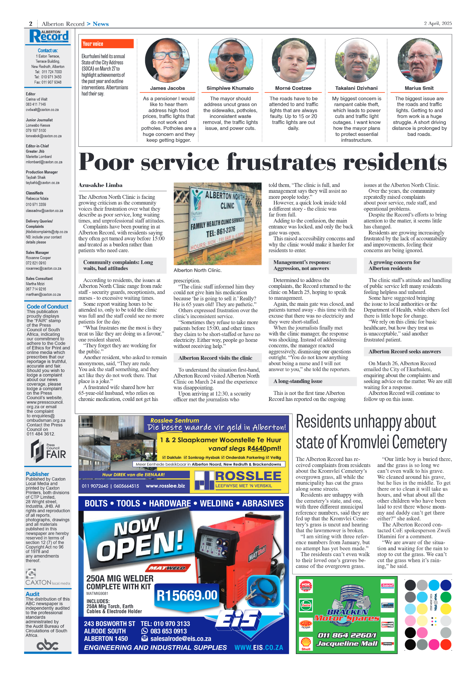 Alberton Record 2 April 2025 page 2