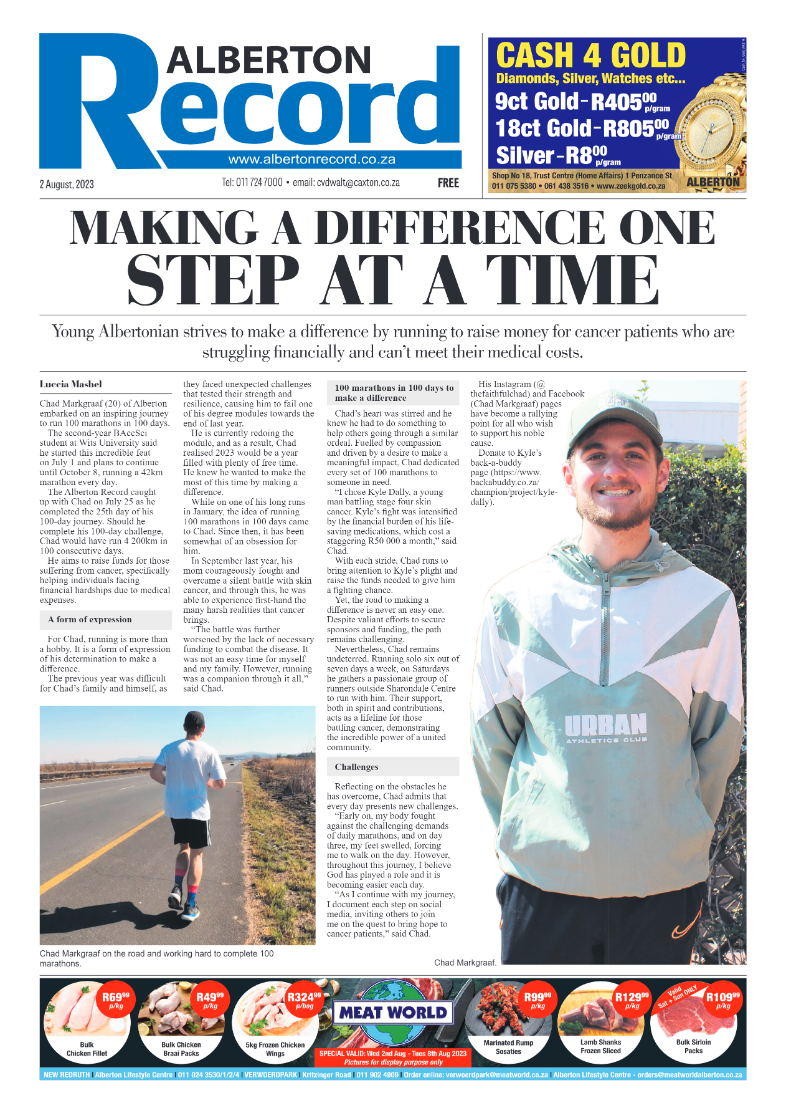 Alberton Record 2 August 2023 page 1