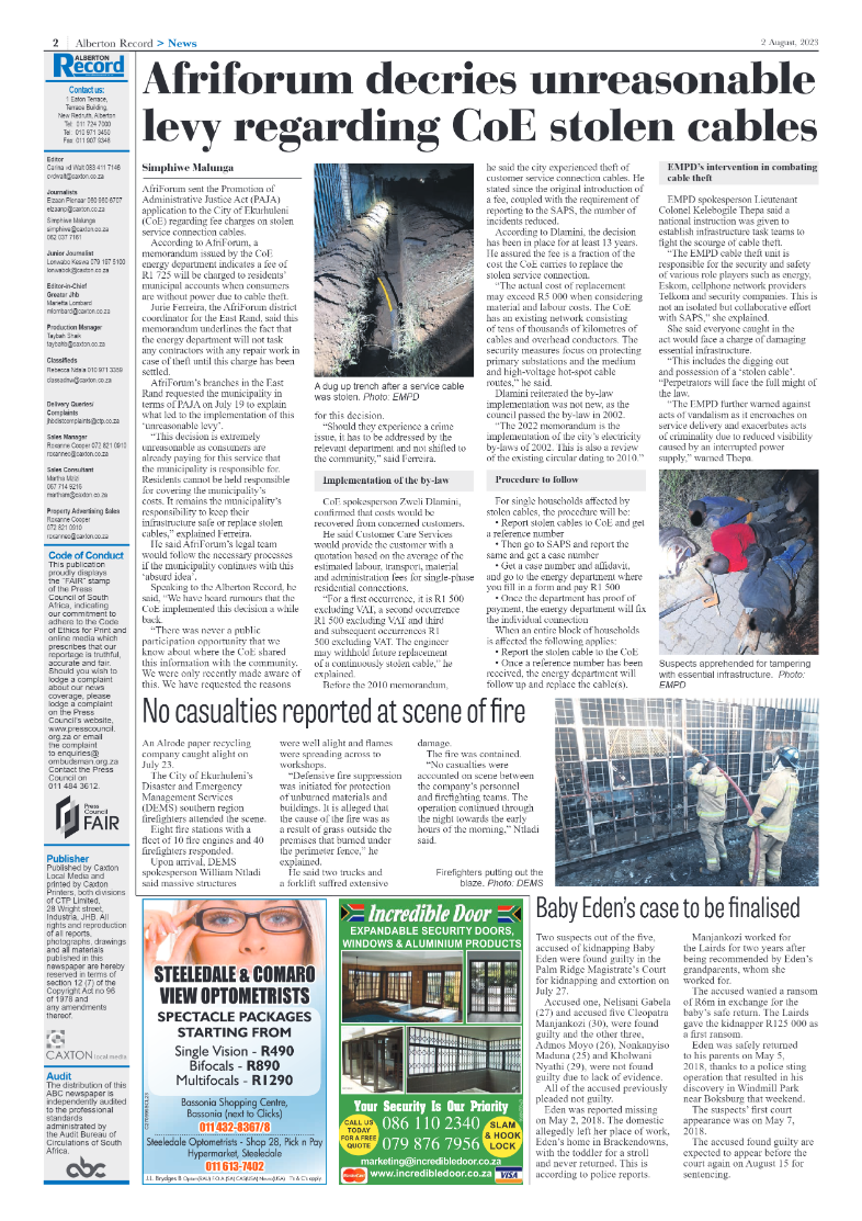 Alberton Record 2 August 2023 page 2