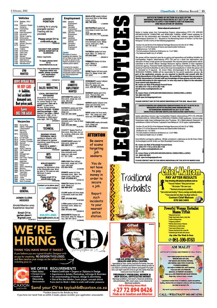 Alberton Record 2 February 2022 page 17