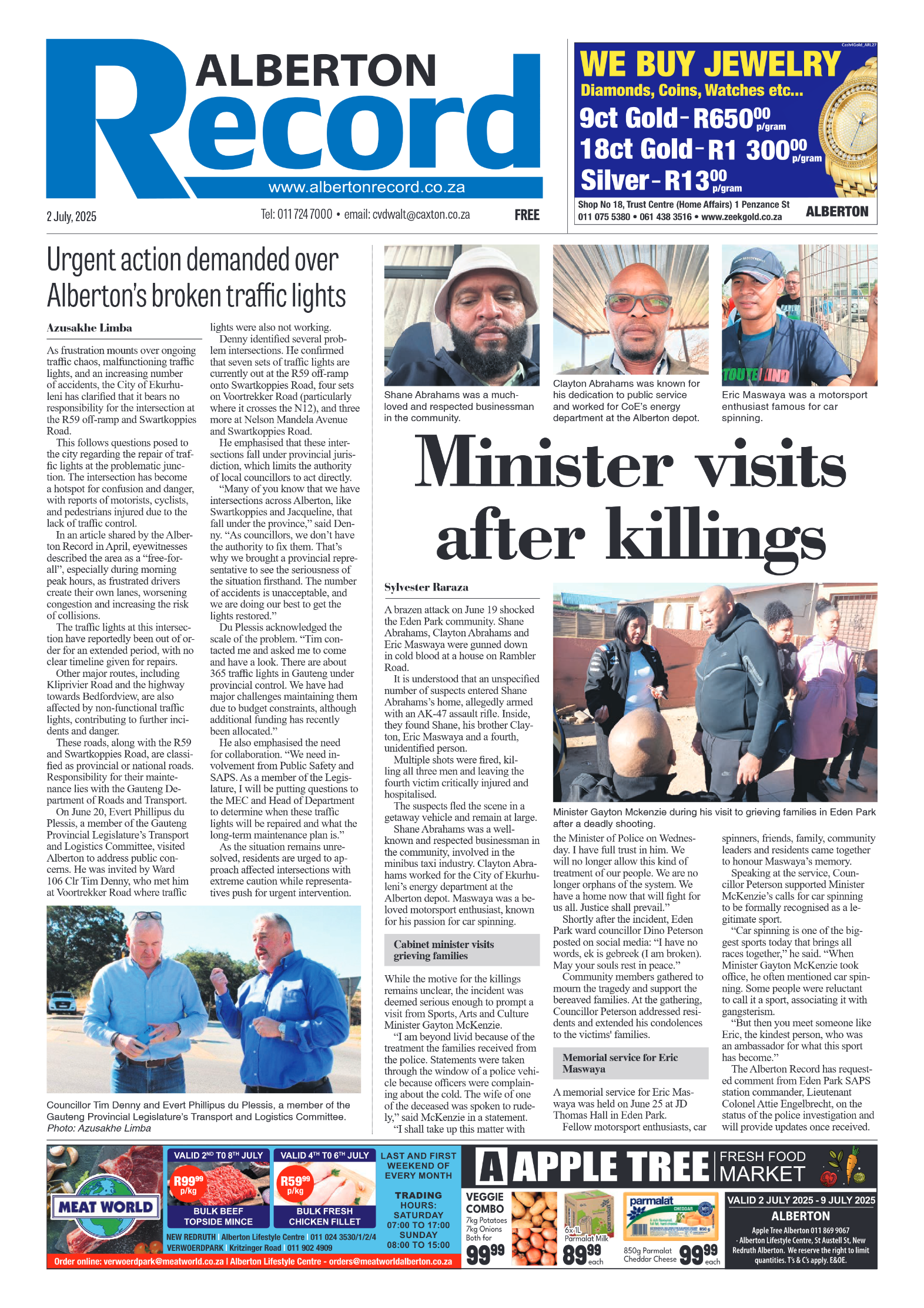 Alberton Record 2 July 2025 page 1