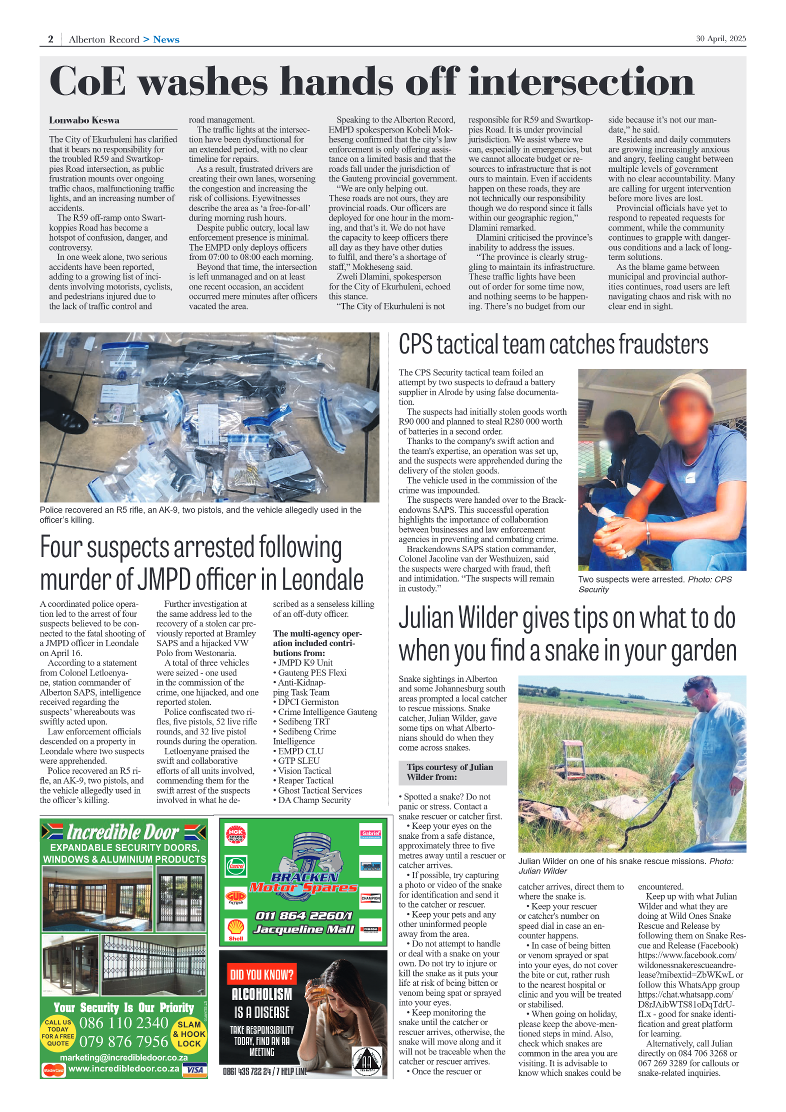 Alberton Record 30 April 2025 page 2