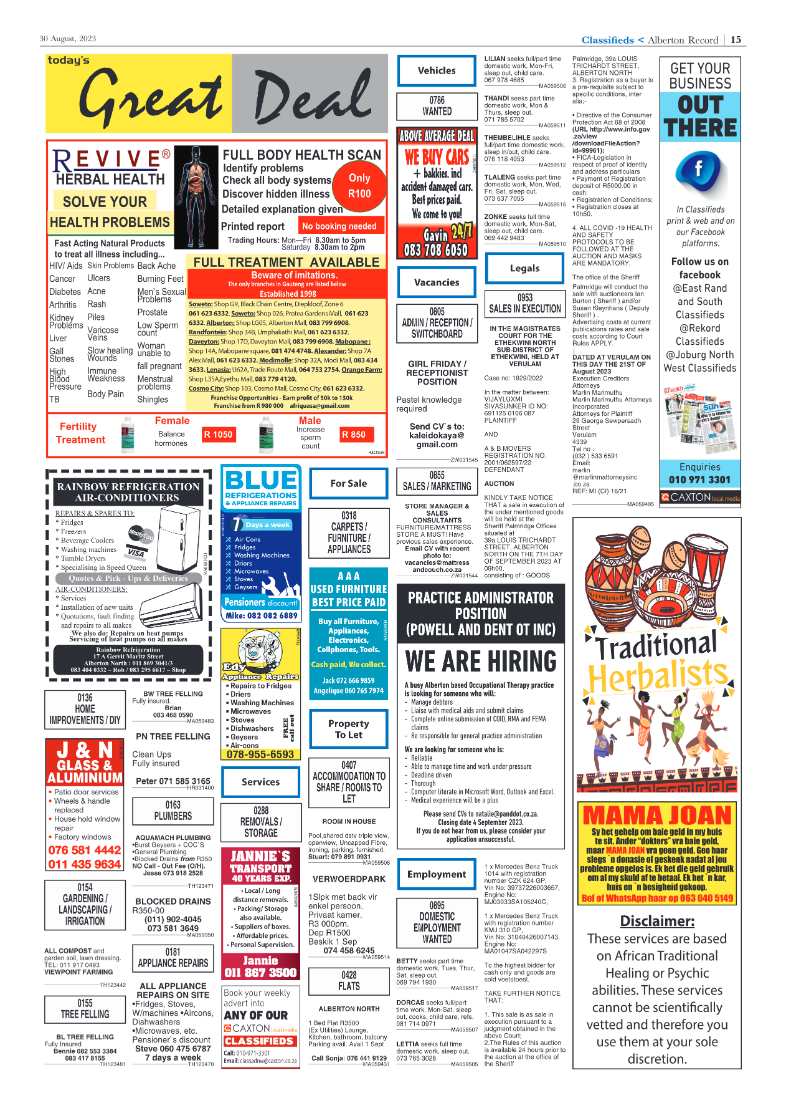 Alberton Record 30 August 2023 page 15