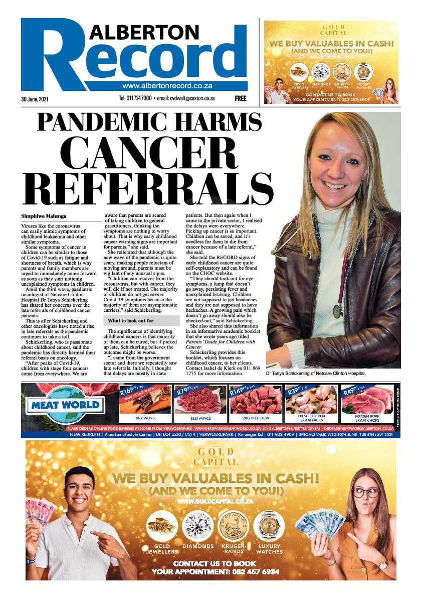 Alberton Record 30 June 2021 page 1