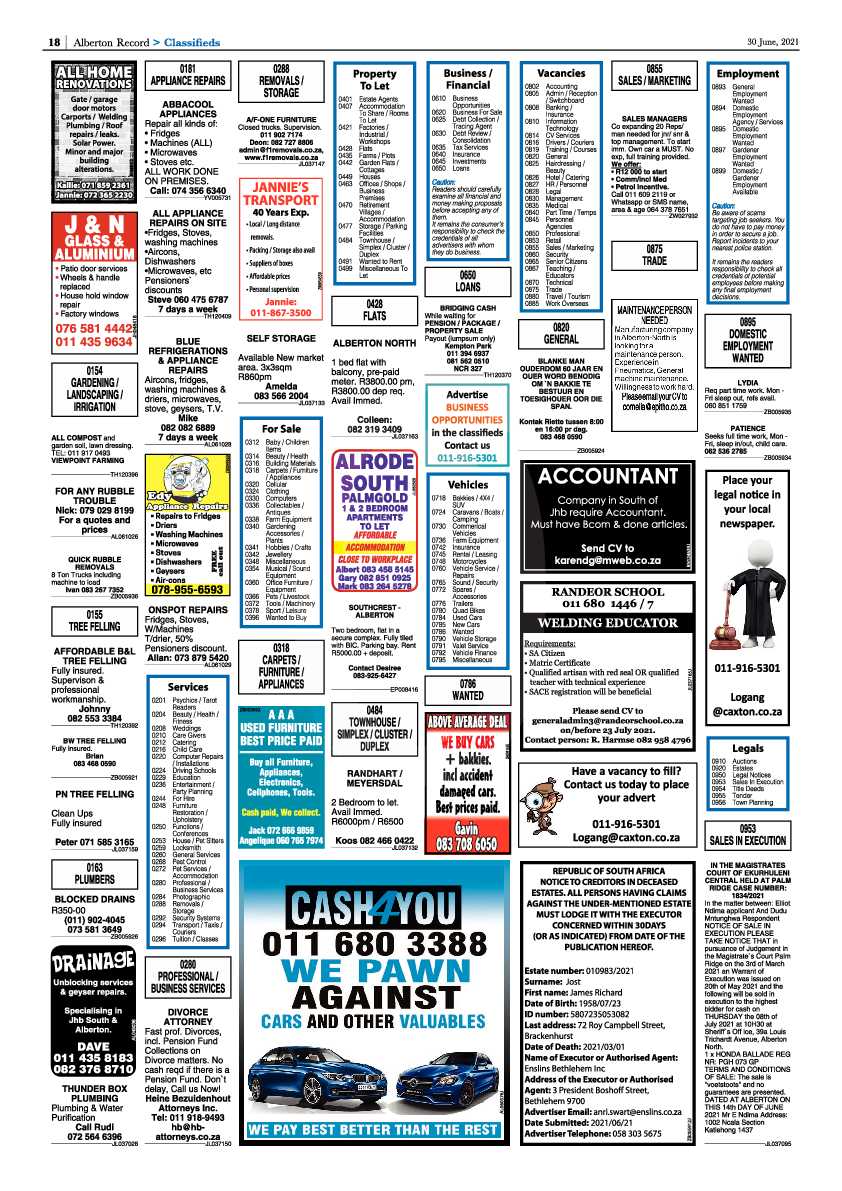 Alberton Record 30 June 2021 page 18