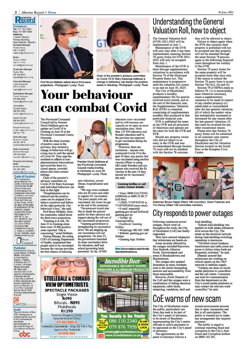 Alberton Record 30 June 2021 page 2
