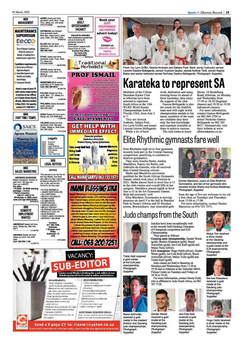 Alberton Record 30 March 2022 page 21