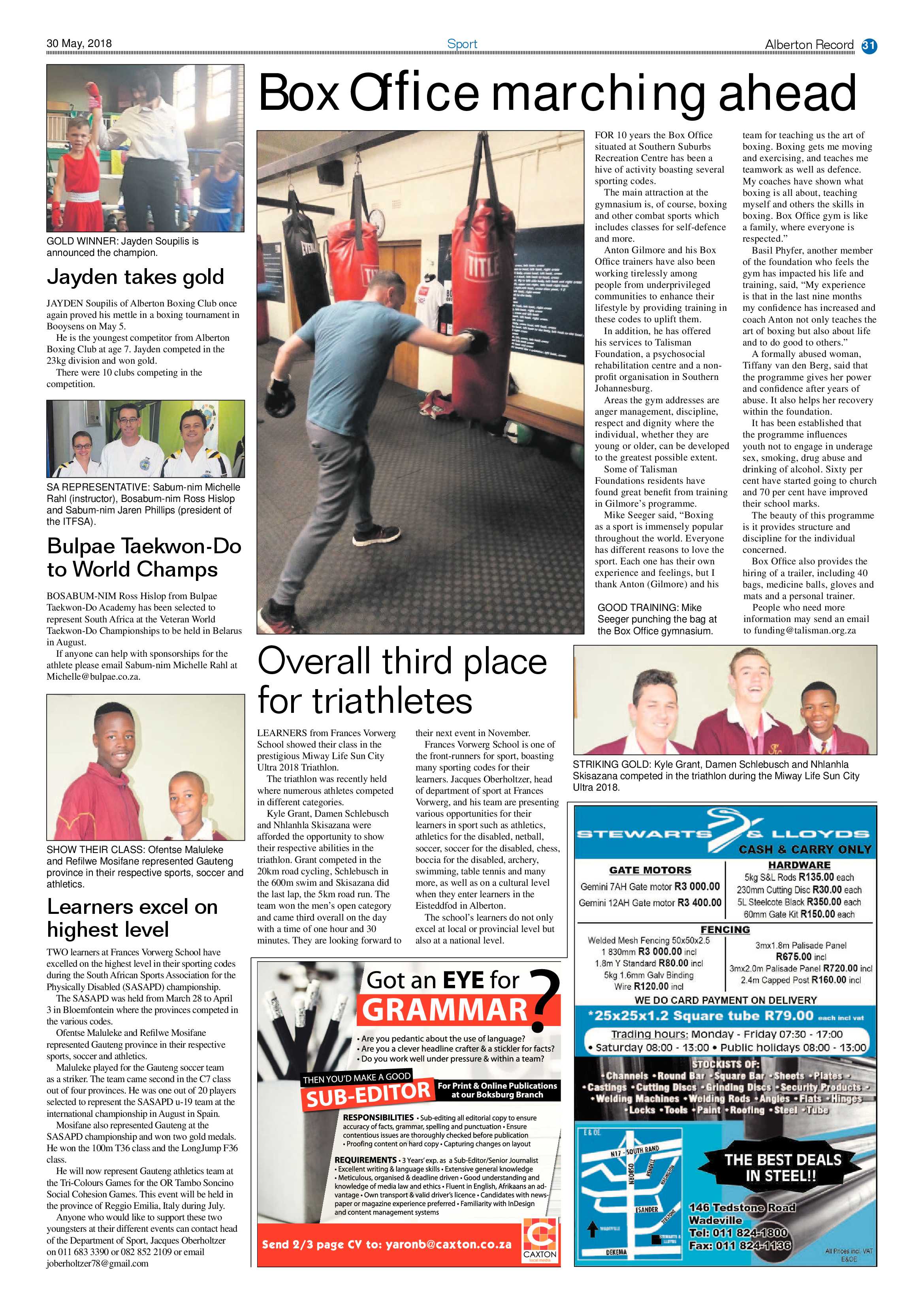 Alberton Record 30 May 2018 page 31