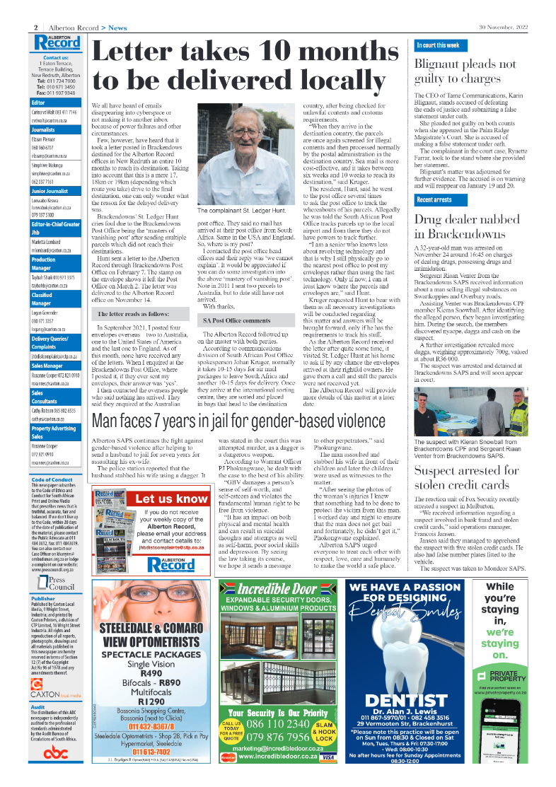 Alberton Record 30 Nov 2022 page 4