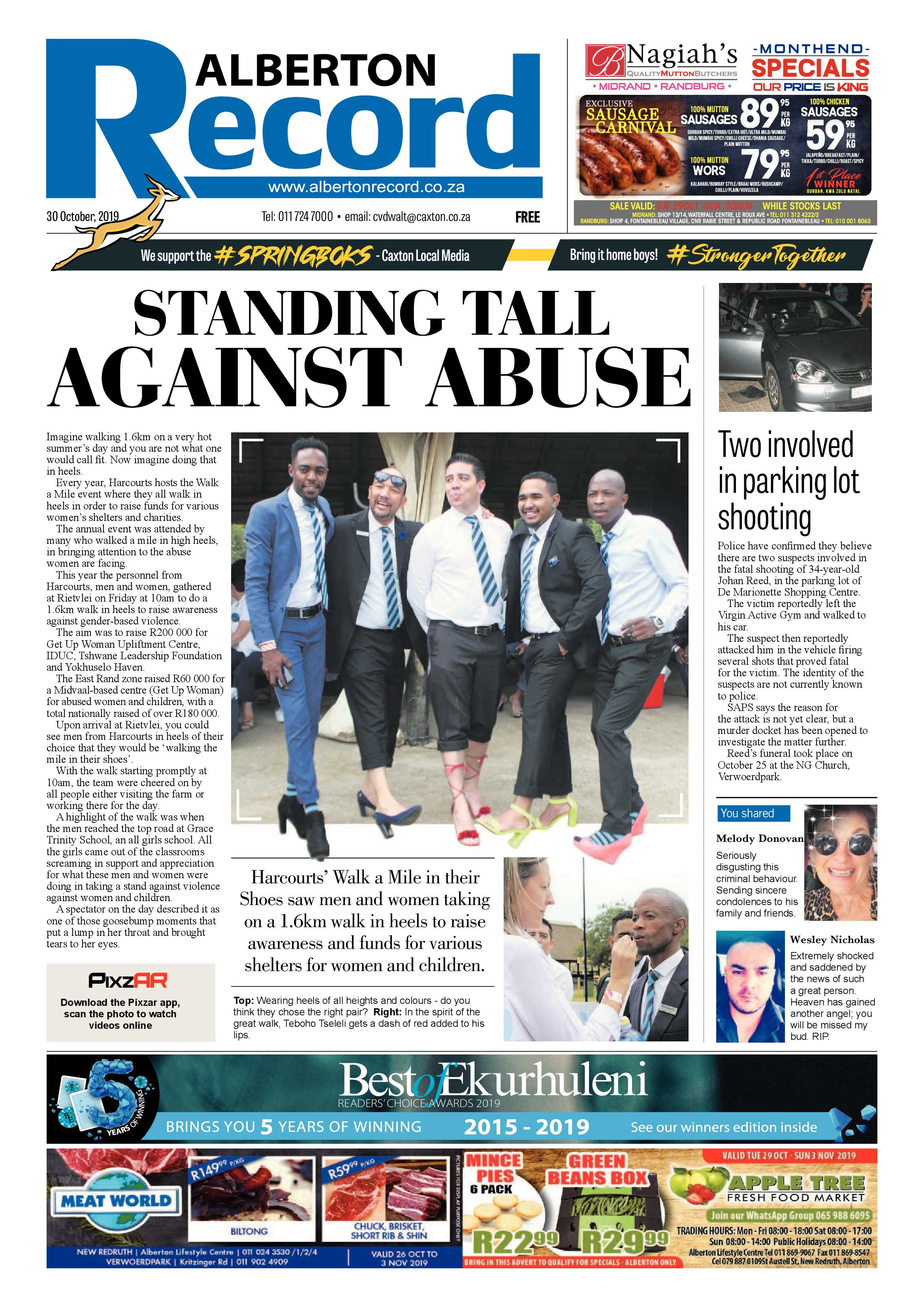 Alberton Record 30 October 2019 page 1