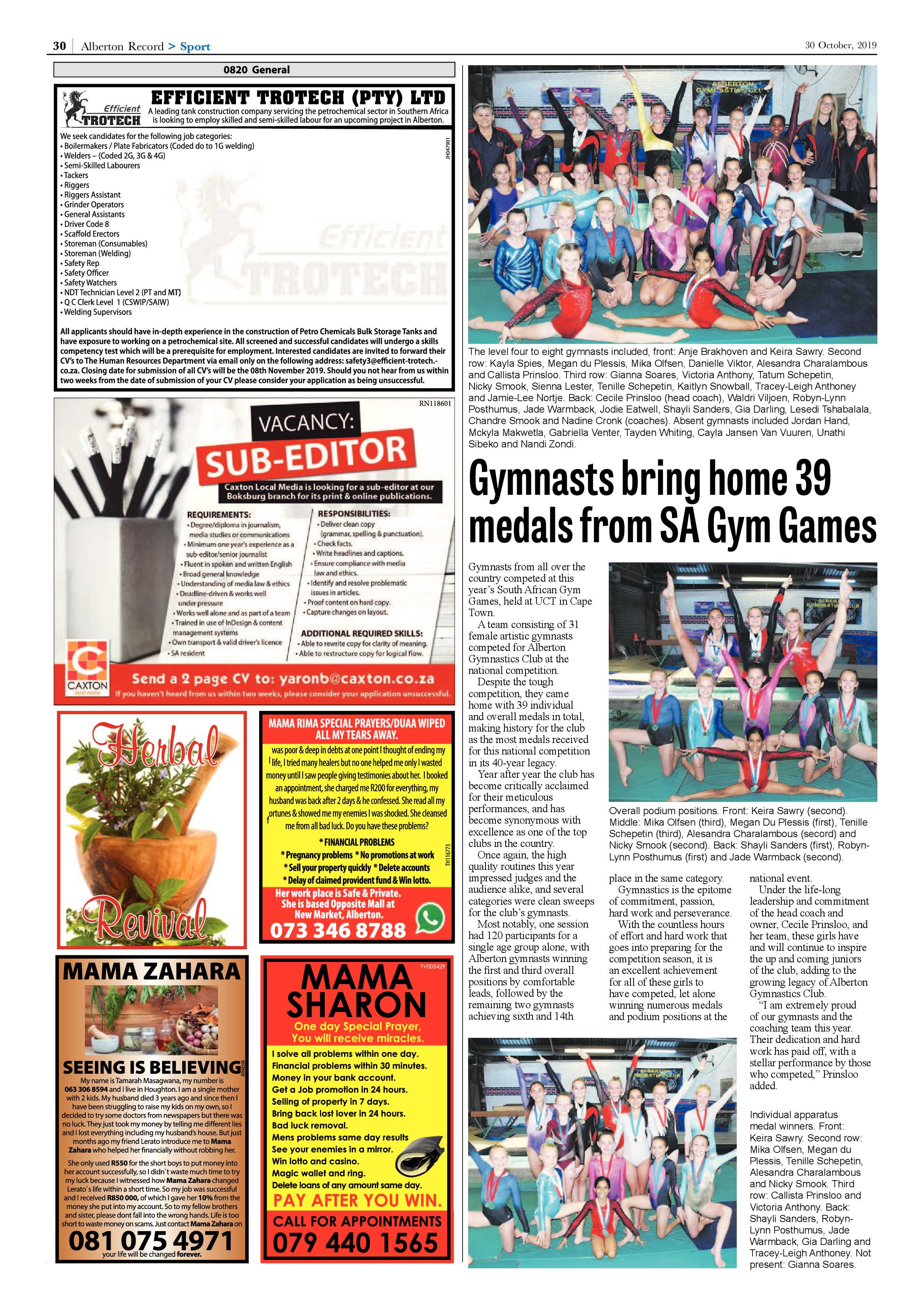 Alberton Record 30 October 2019 page 31