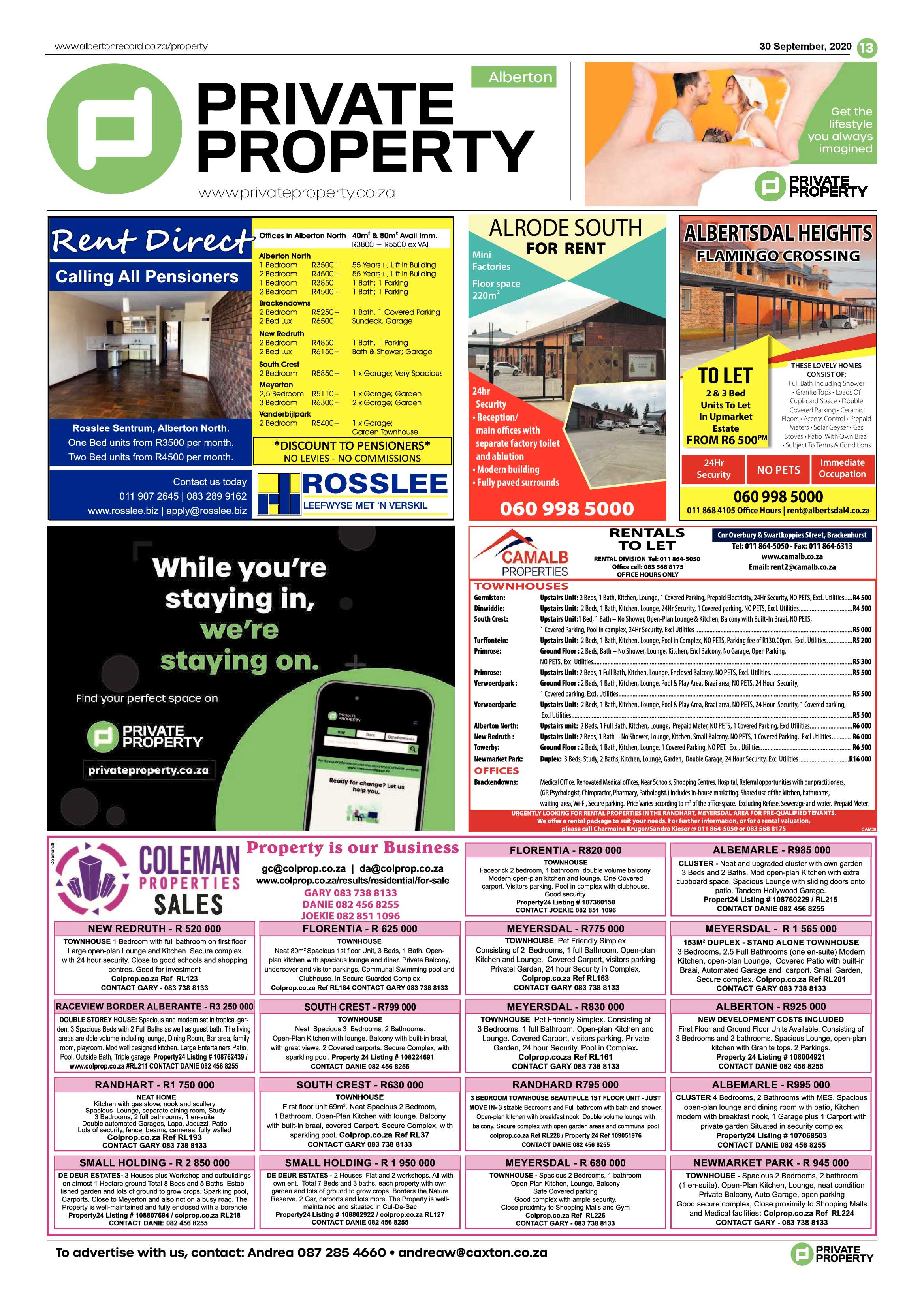 Alberton Record 30 September 2020 page 13