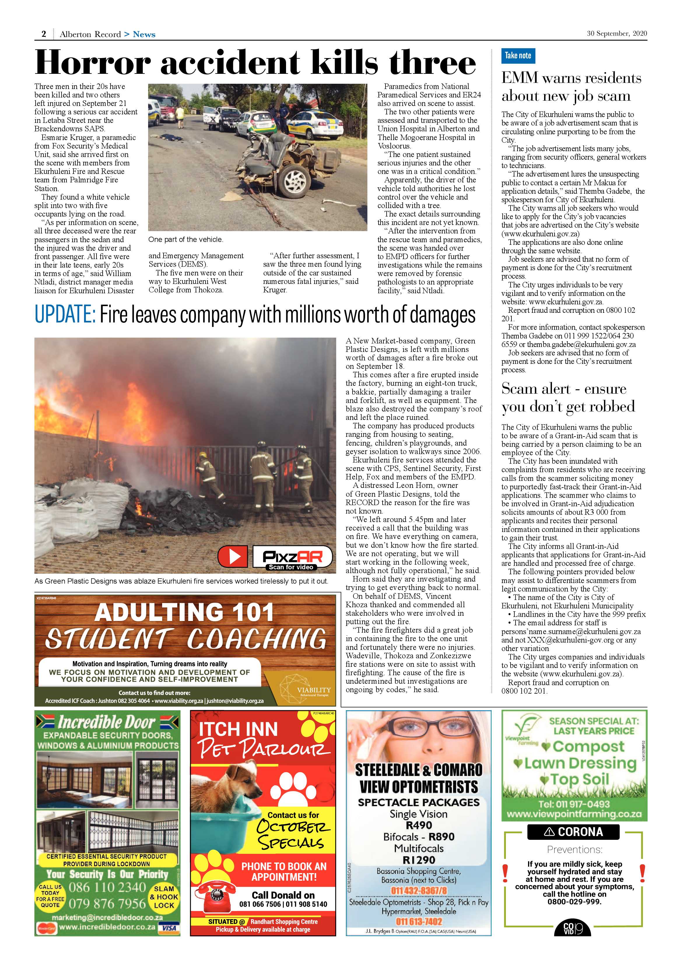 Alberton Record 30 September 2020 page 2