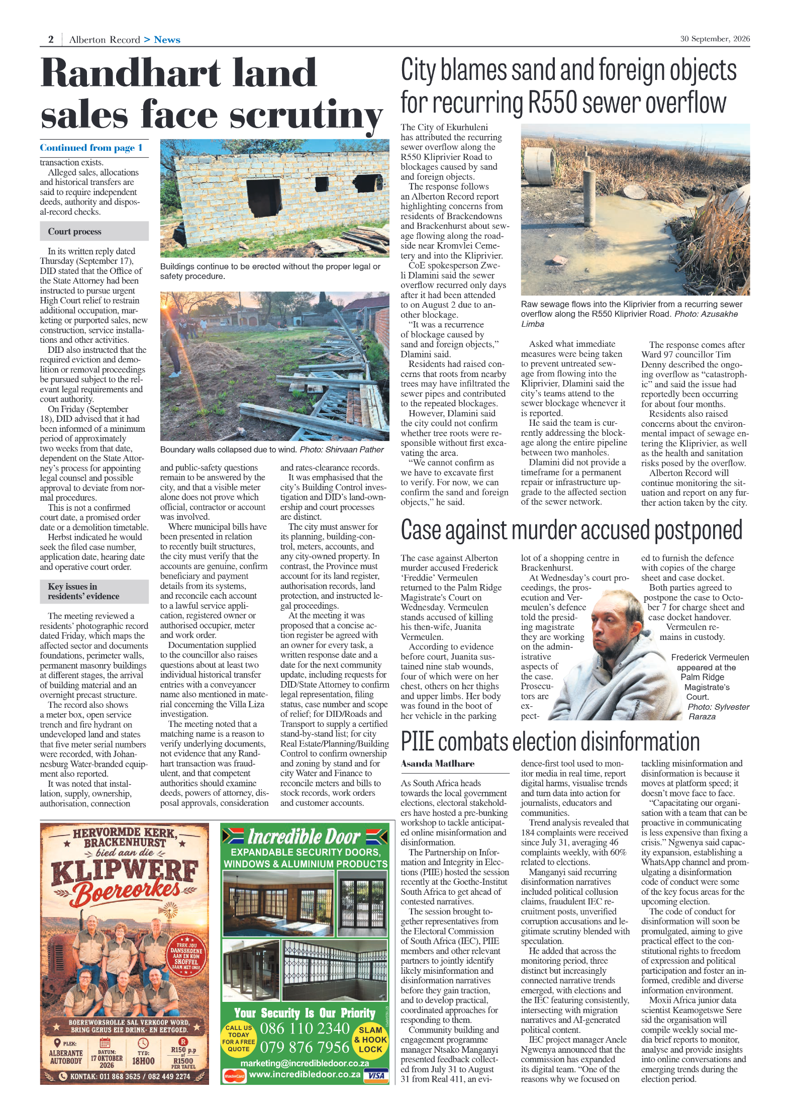 Alberton Record 30 September 2026 page 2