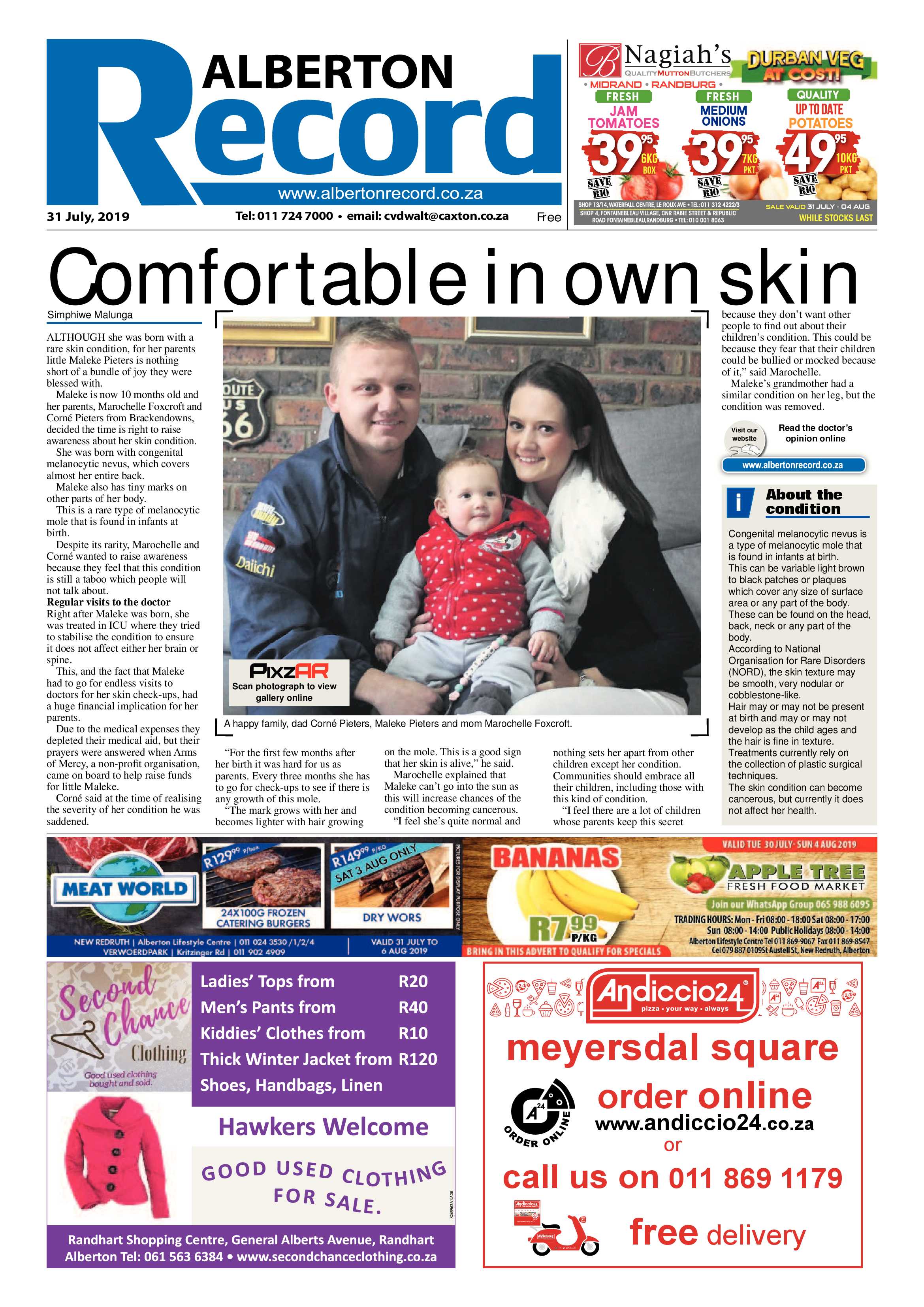 Alberton Record 31 July 2019 page 1