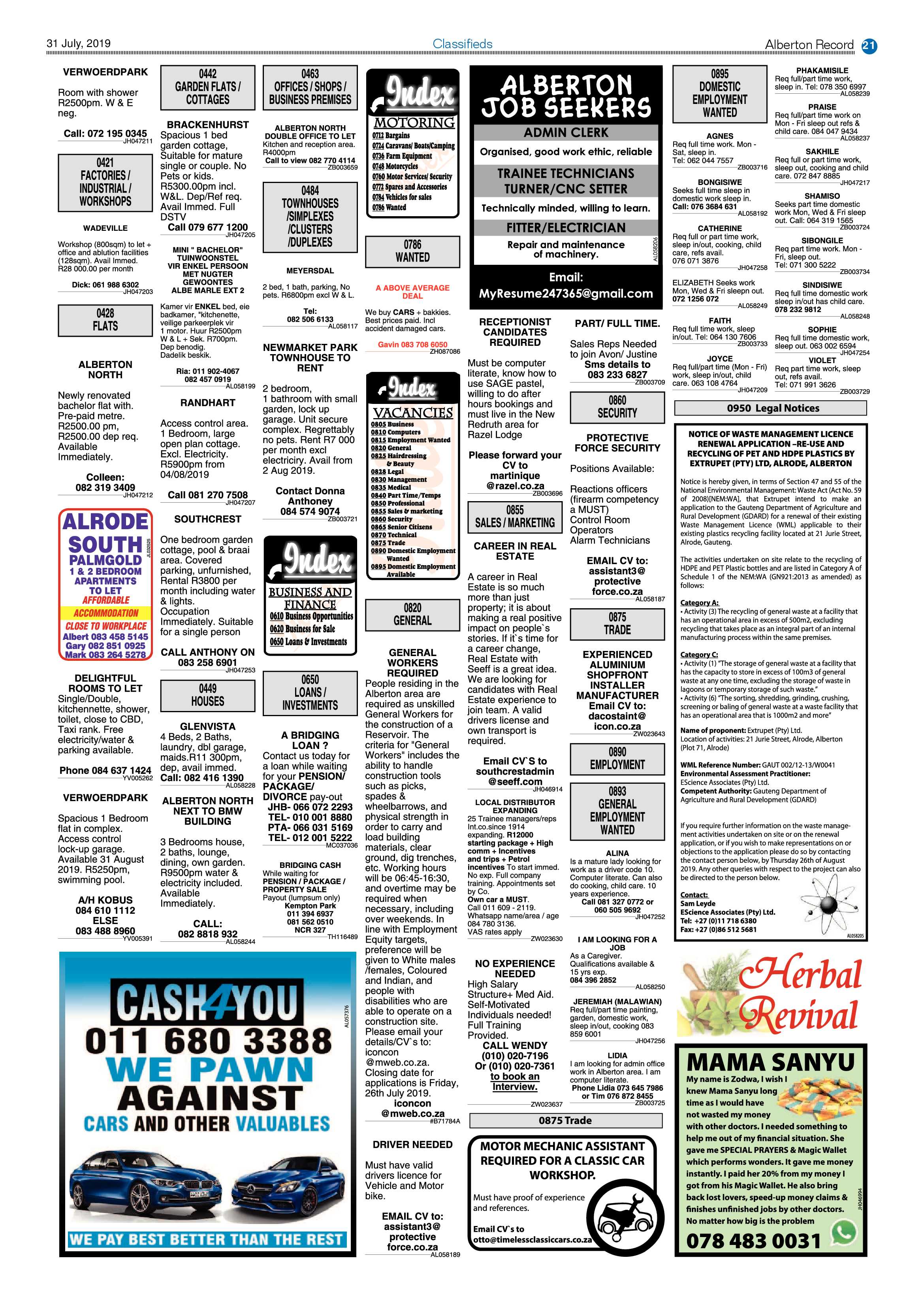 Alberton Record 31 July 2019 page 25