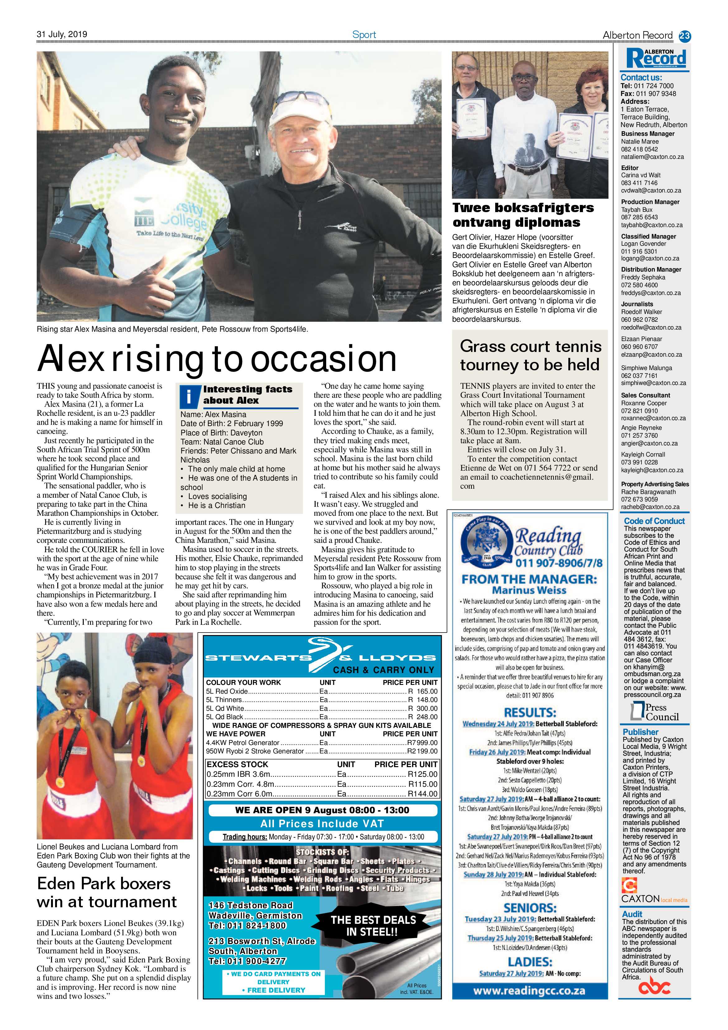 Alberton Record 31 July 2019 page 27