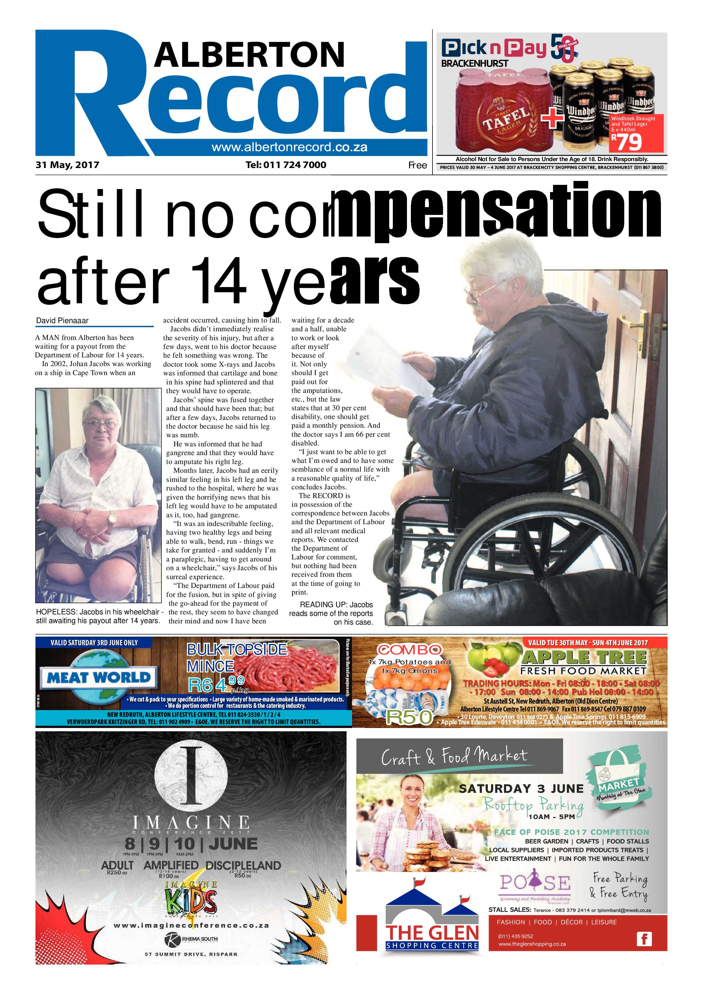 Alberton Record 31 May 2017 page 1