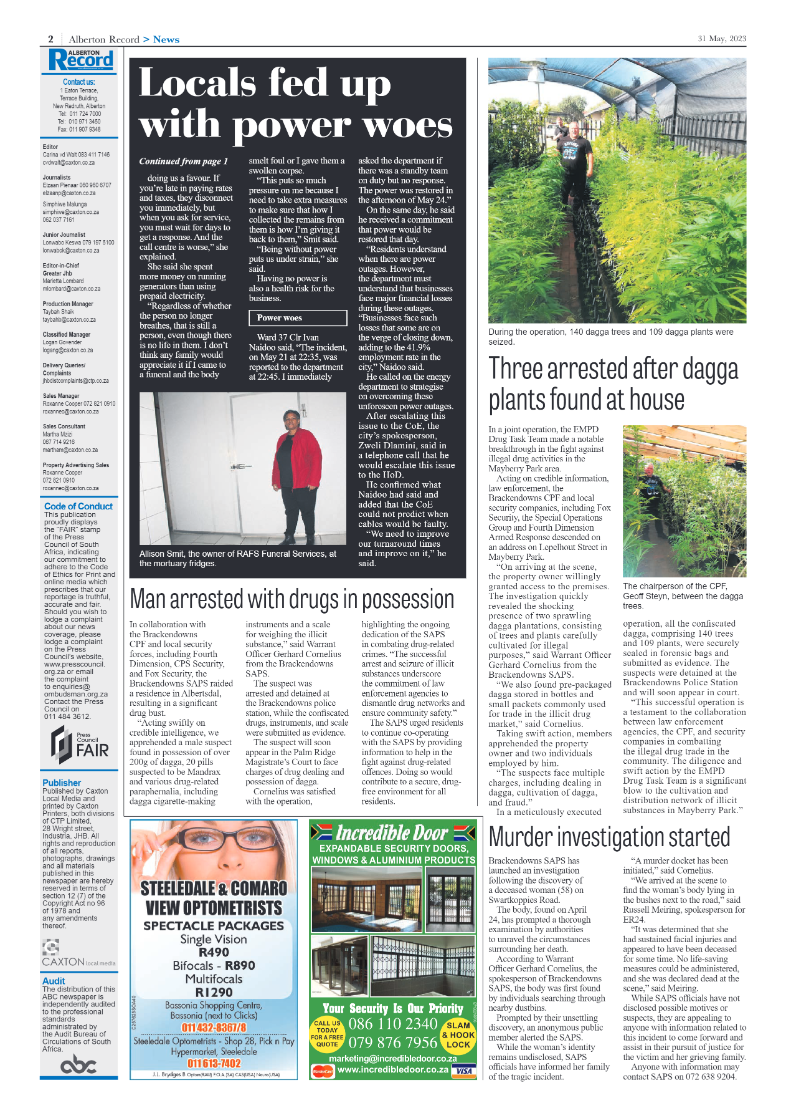 Alberton Record 31 May 2023 page 2