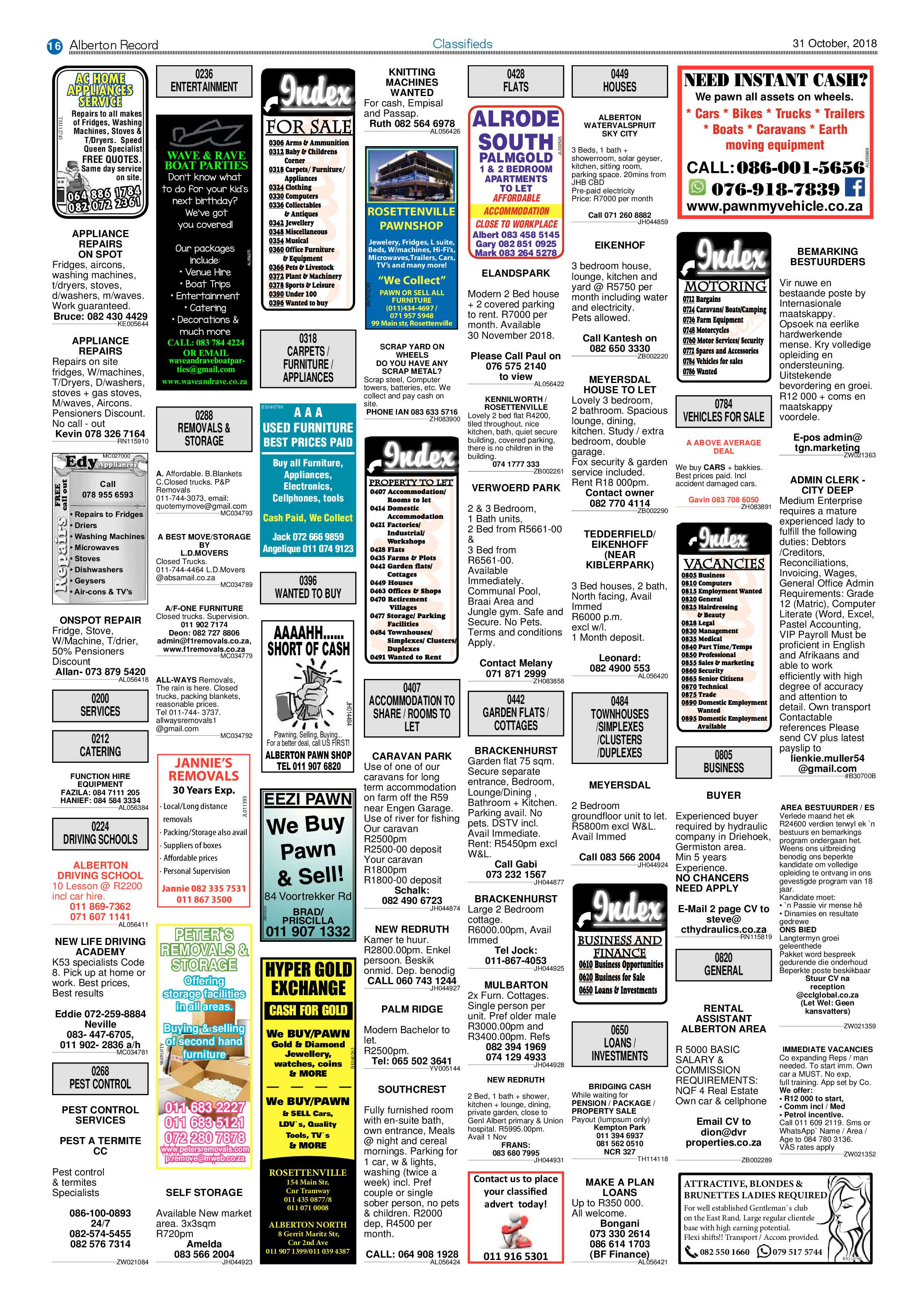 Alberton Record 31 October 2018 page 16