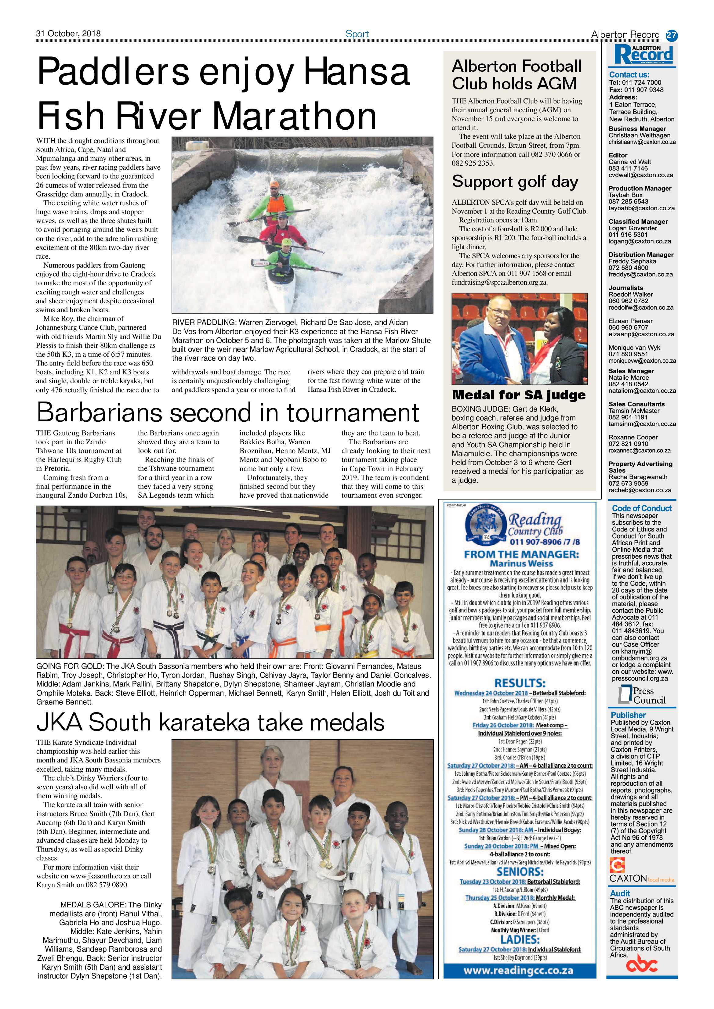 Alberton Record 31 October 2018 page 27