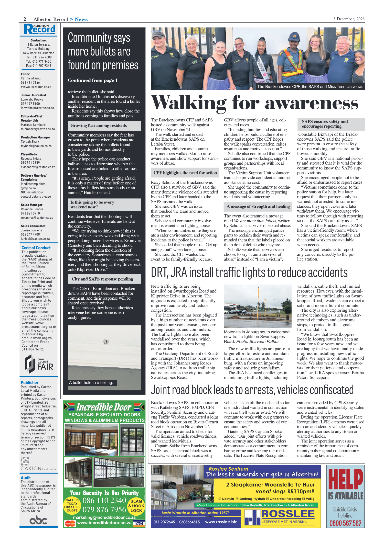 Alberton Record 3 December 2025 page 2