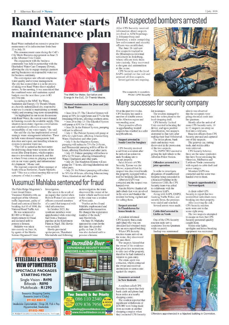Alberton Record 3 July 2024 page 2