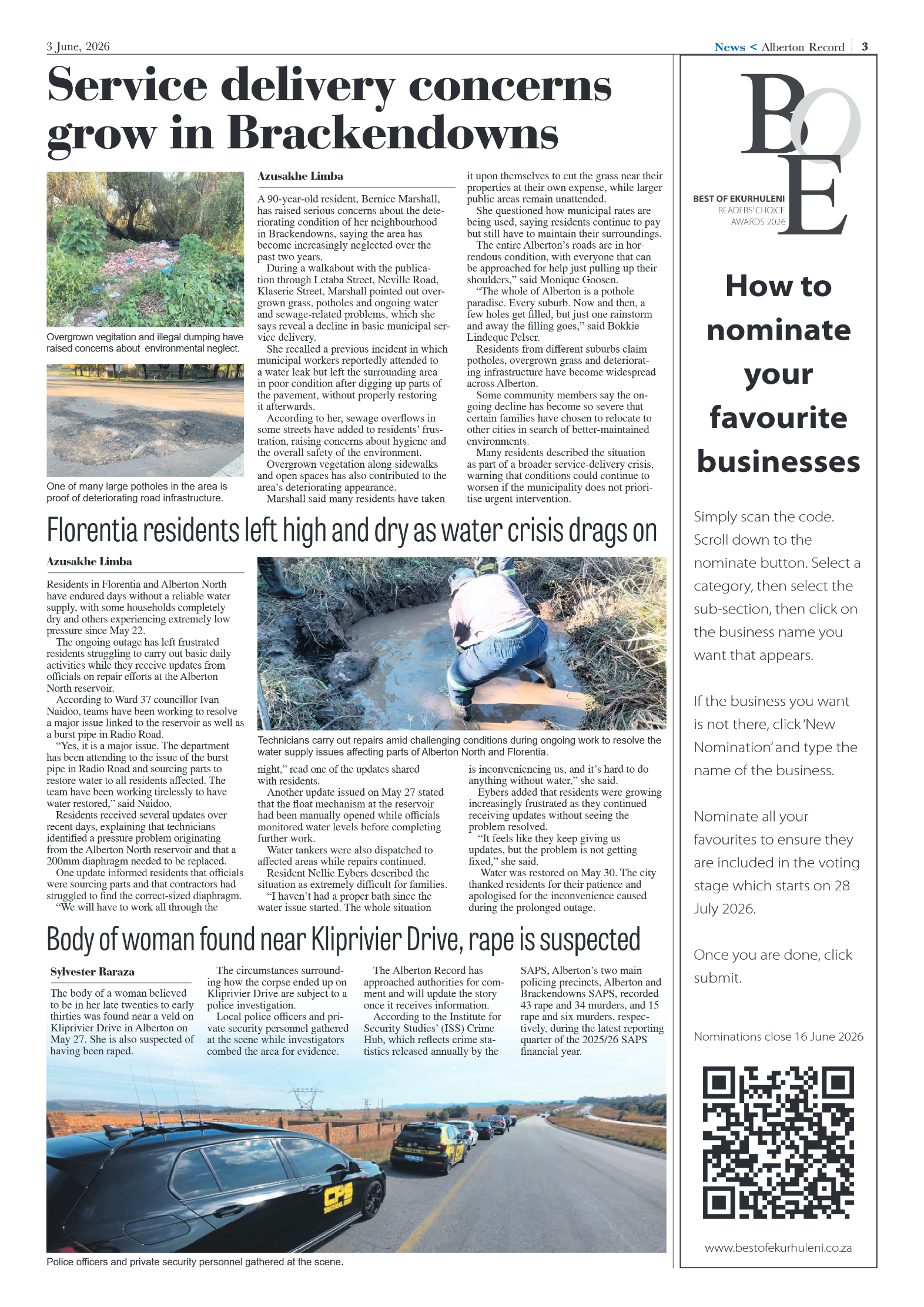 Alberton Record 3 June 2026 page 3