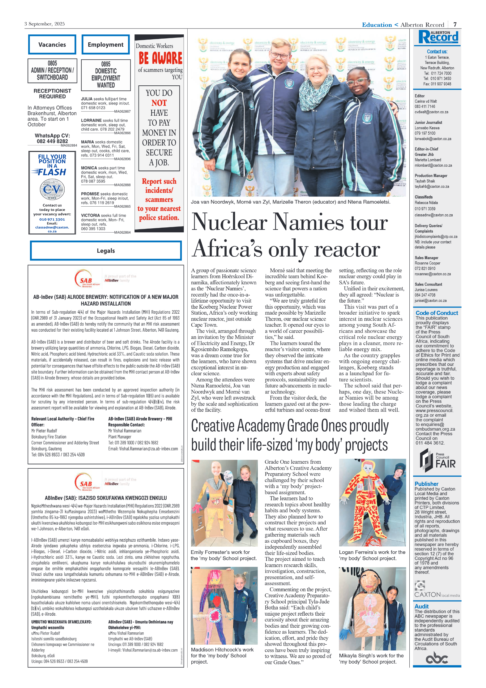 Alberton Record 3 September 2025 page 7