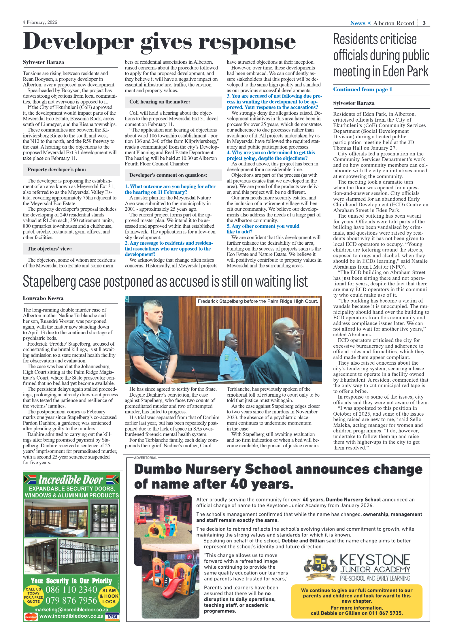 Alberton Record 4 February 2026 page 3