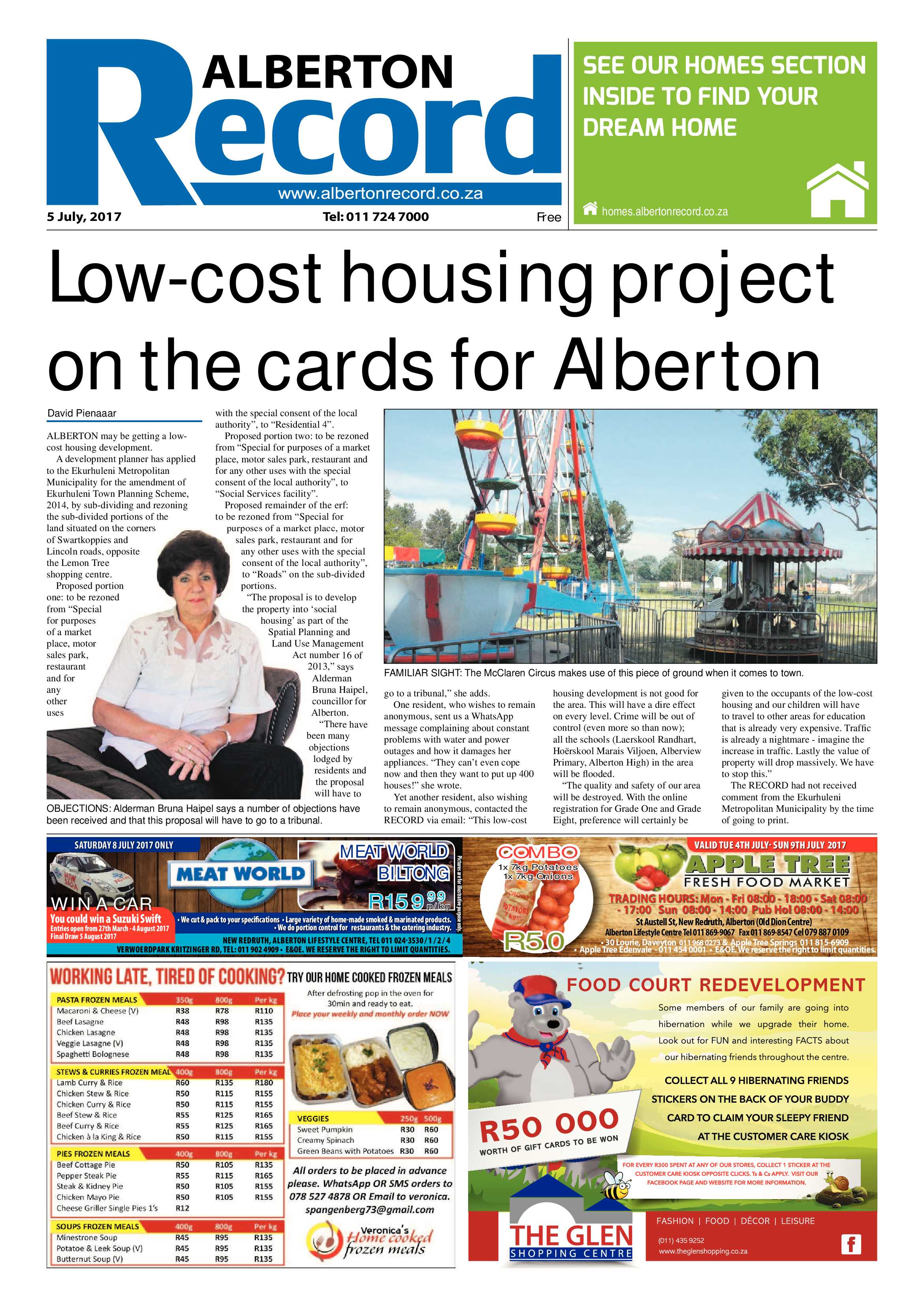 Alberton Record 4 July 2017 page 1